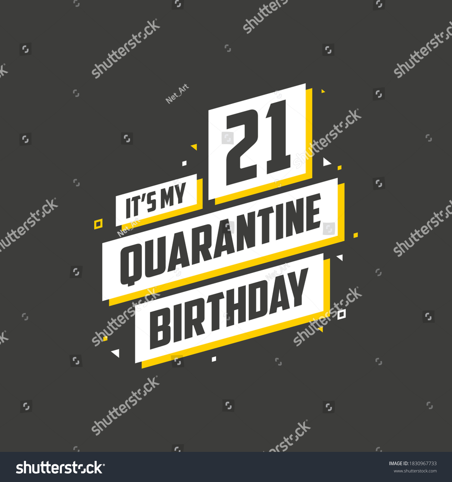 SVG of It's my 21st Quarantine birthday, 21 year birthday design. 21st birthday celebration on quarantine. svg