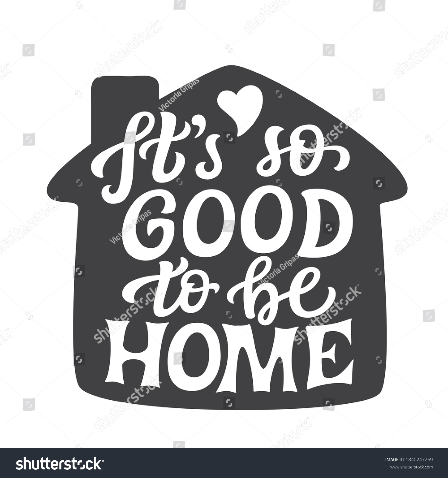 good-be-home-hand-lettering-quote-stock-vector-royalty-free