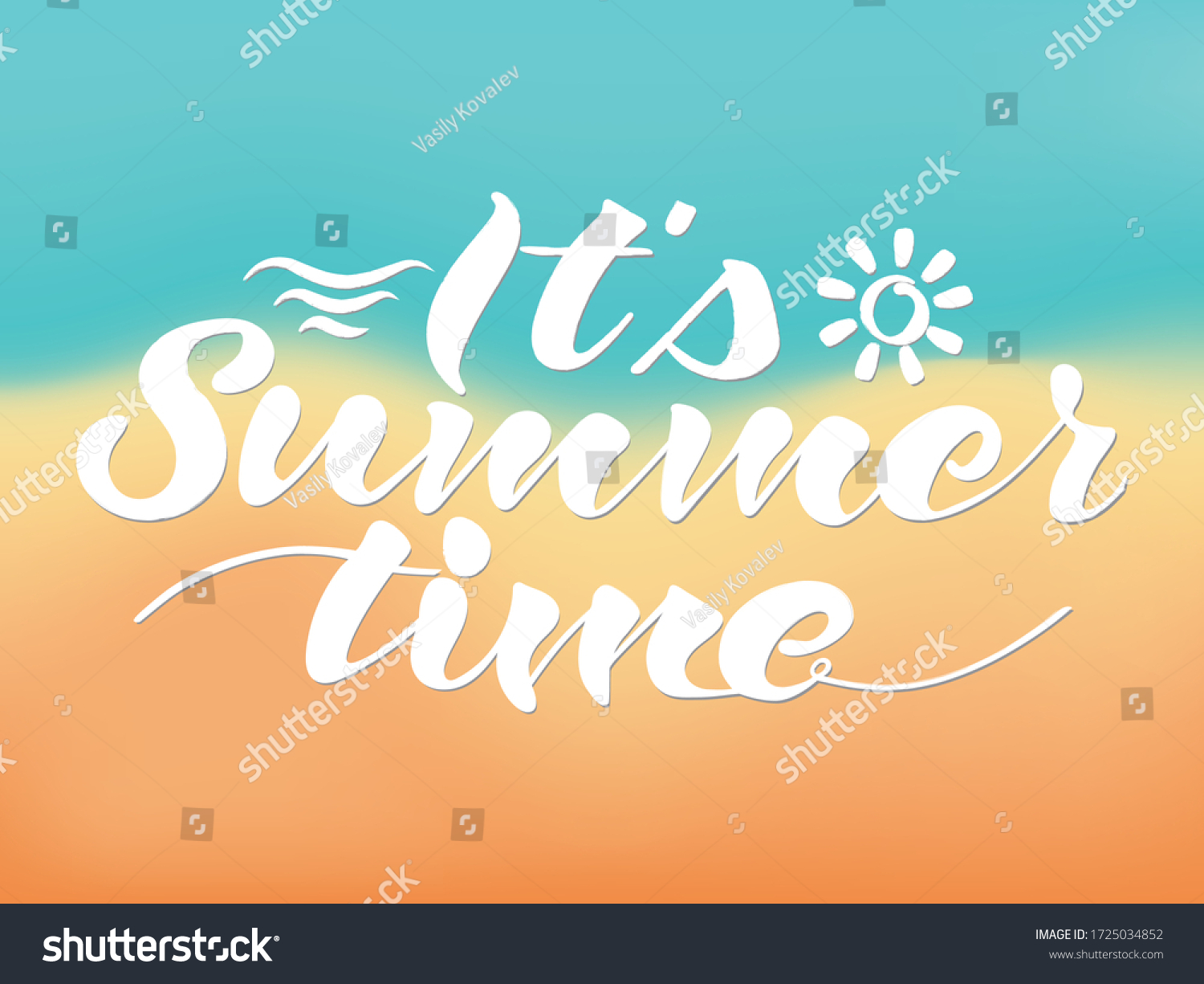 Summer Time Sign Over Background Stock Vector (Royalty Free) 1725034852