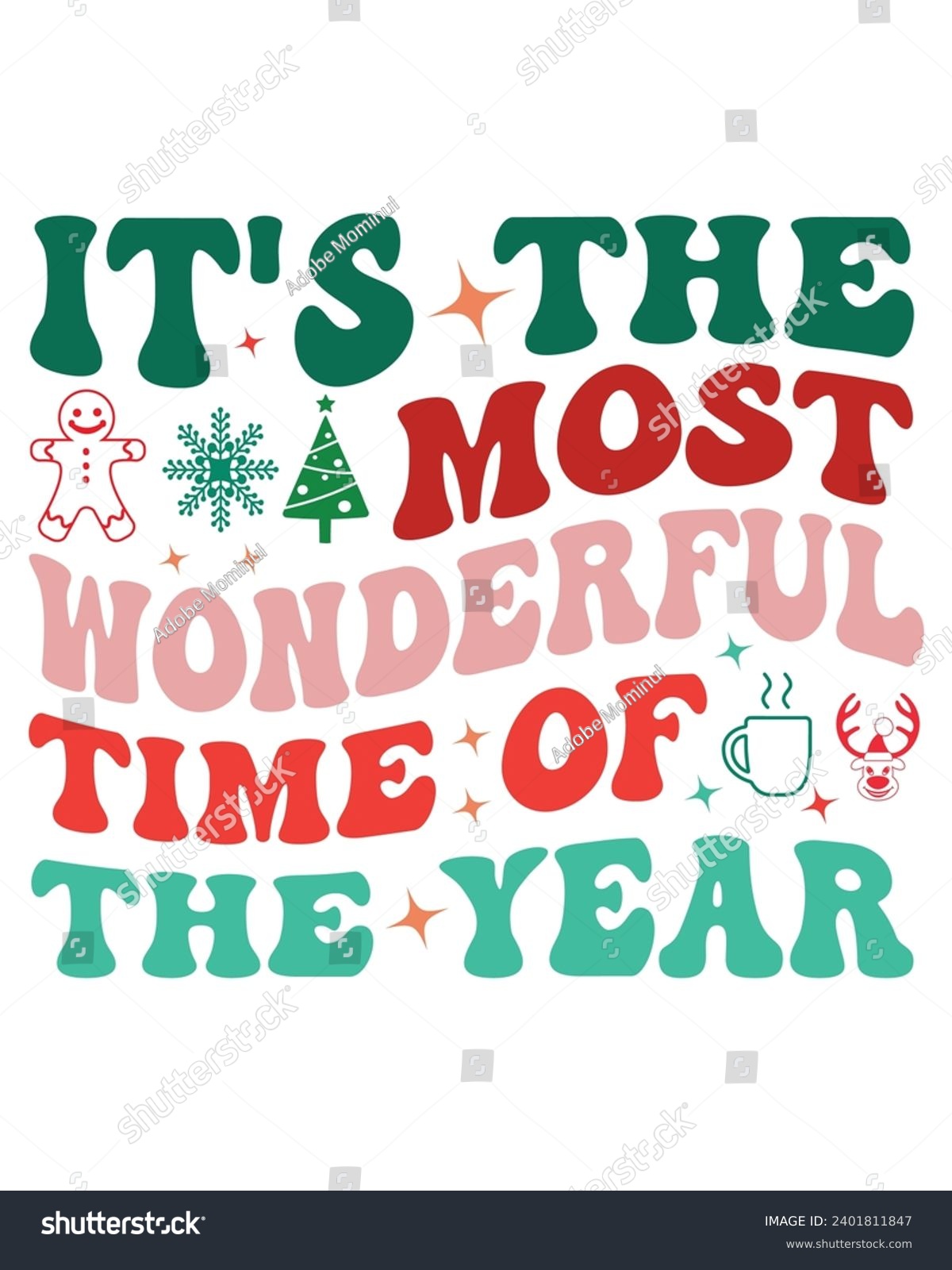 SVG of it's the most wonderful time of the year Retro Svg,Christmas Saying,Retro Christmas T-shirt, Funny Christmas Quotes, Merry Christmas Saying,Holiday Saying, New Year Quotes, Winter Quotes  svg
