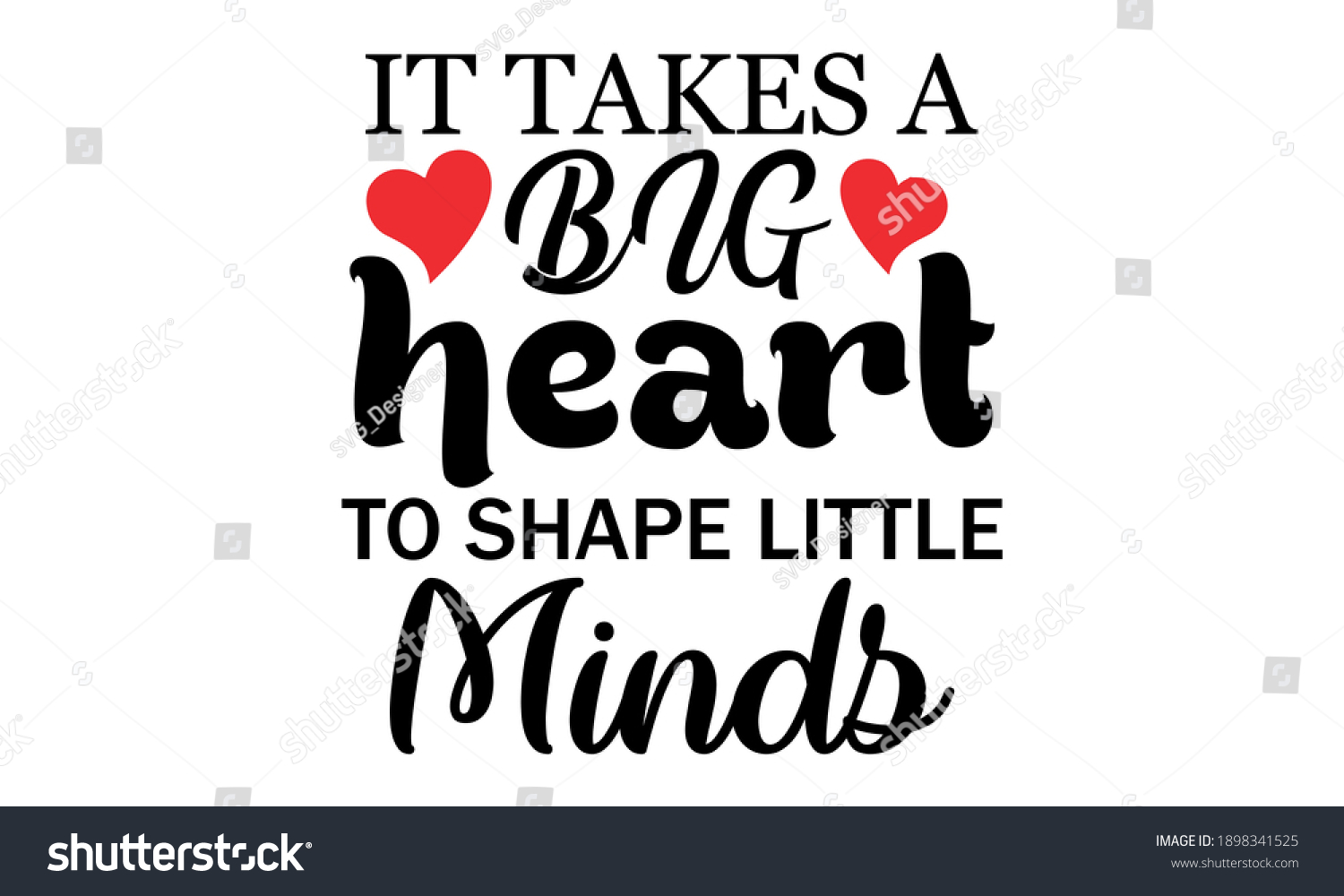 Takes Big Heart Shape Little Minds Stock Vector (Royalty Free ...