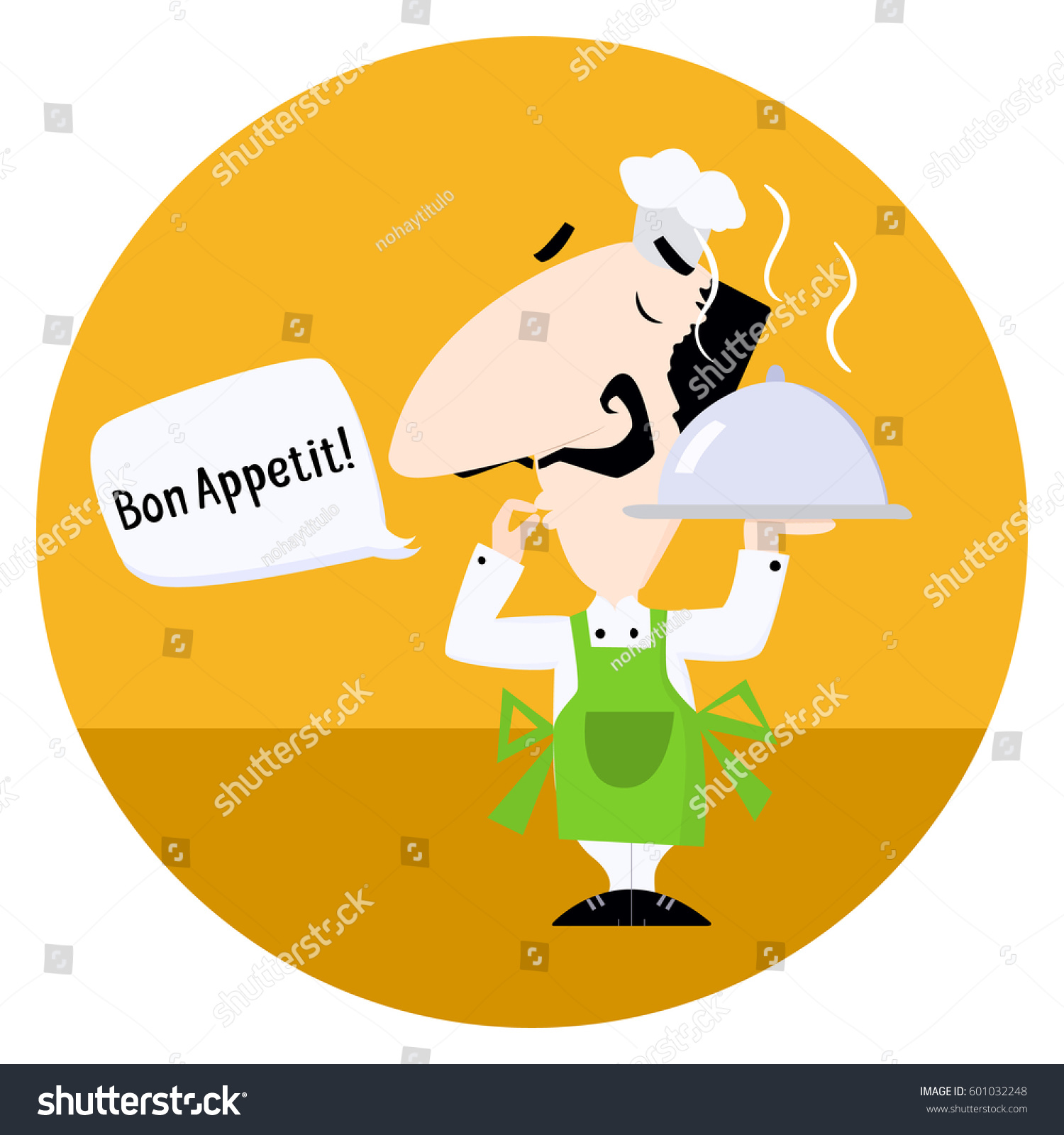 Italian Chef Saying Bon Appetit Cartoon Stock Vector Royalty Free 601032248