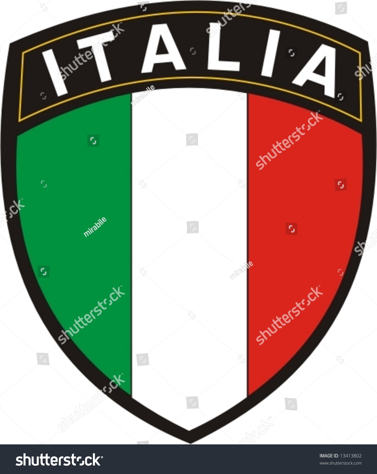 Italian Crest Flag Stock Vector 13413802 Shutterstock