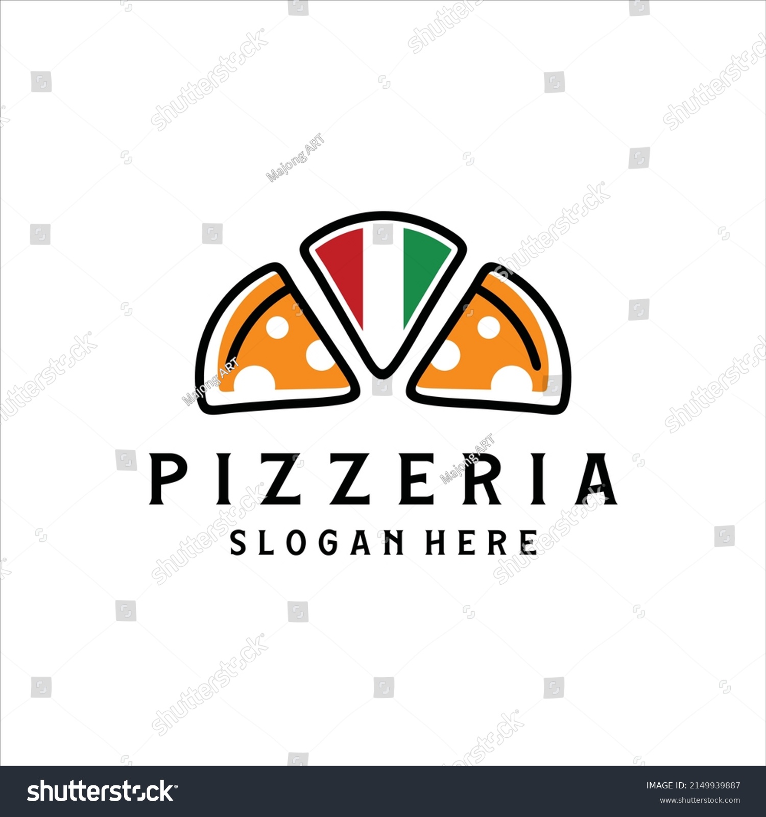 Italian Pizza Restaurant Design Logo Symbols Stock Vector (Royalty Free ...