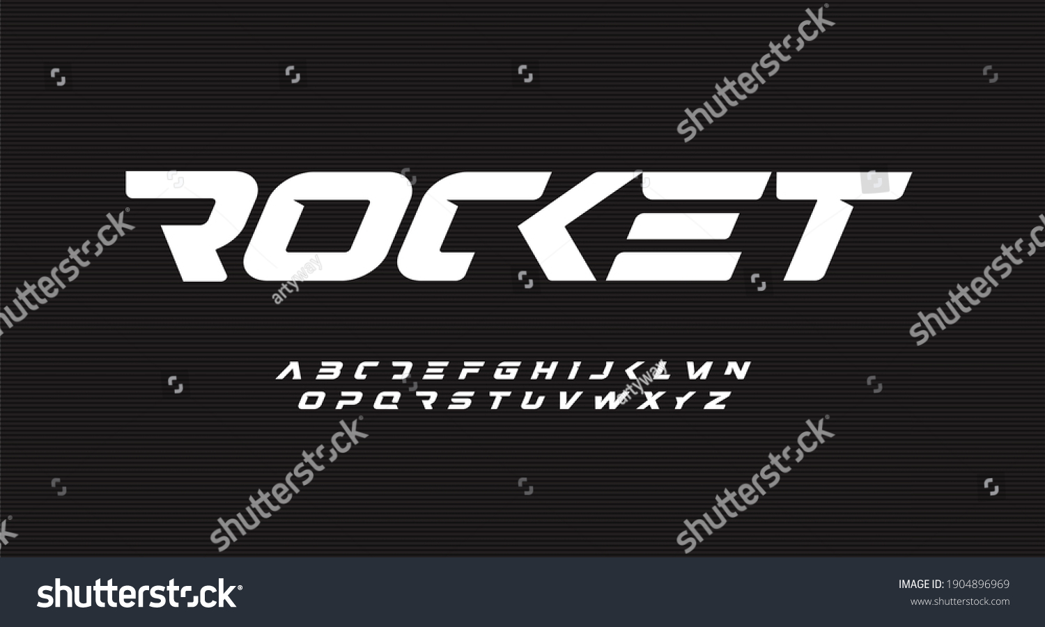 Italic Bold Speed Alphabet Rocket Futuristic Stock Vector (Royalty Free ...