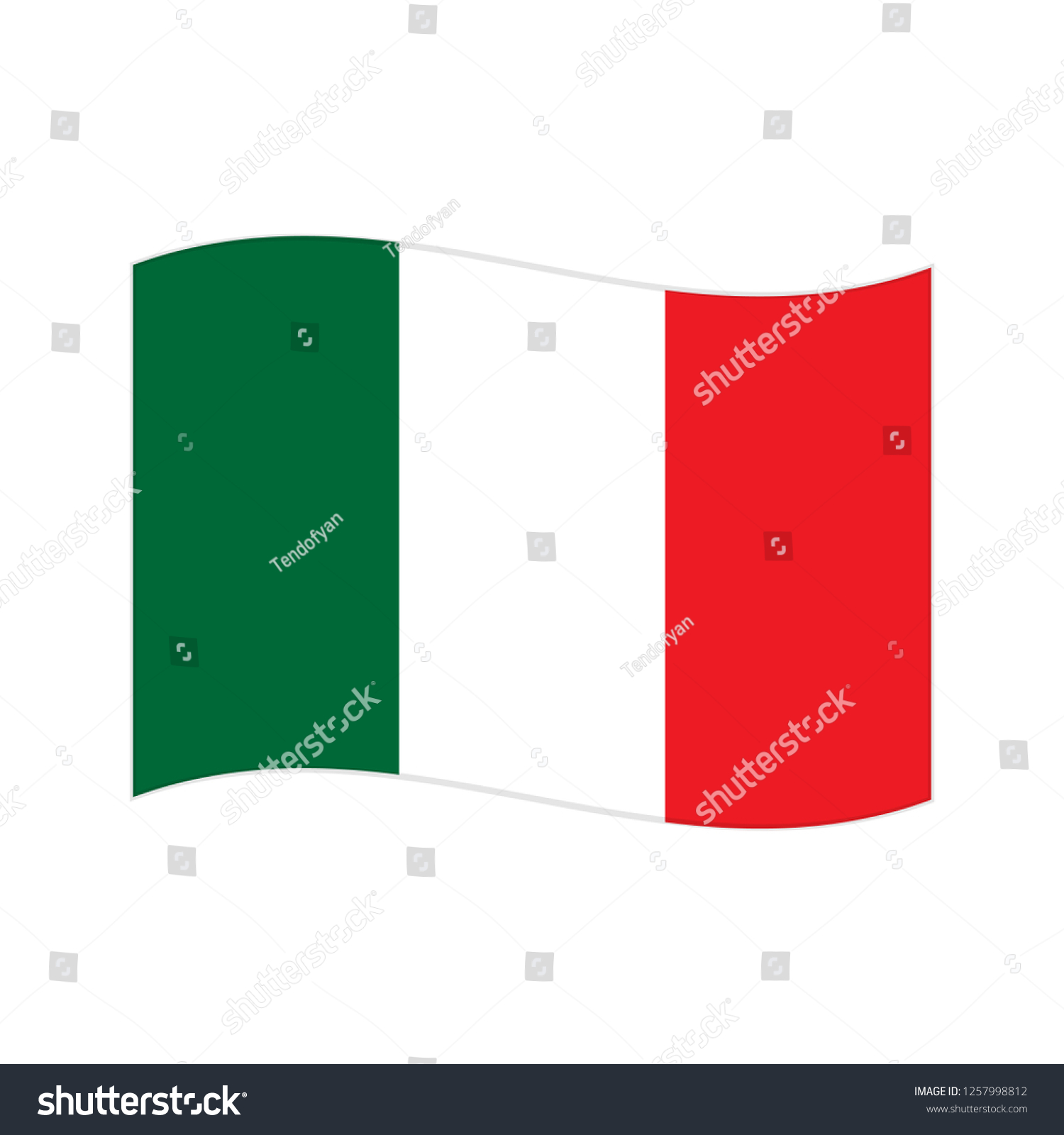 Italy Flag Wave Stock Vector Royalty Free 1257998812