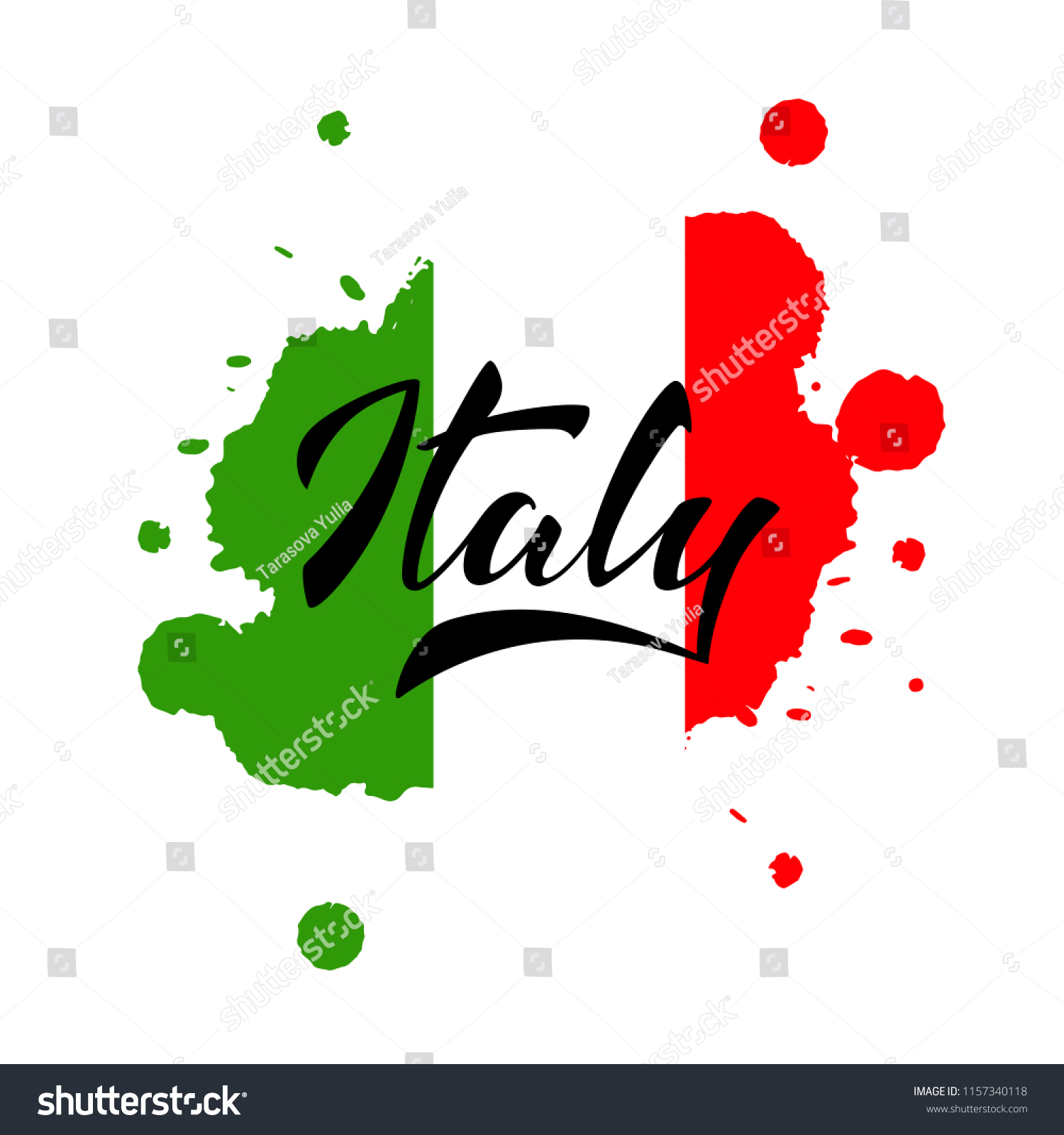 Italy Hand Lettering Illustration Name Country Stock Vector (Royalty ...
