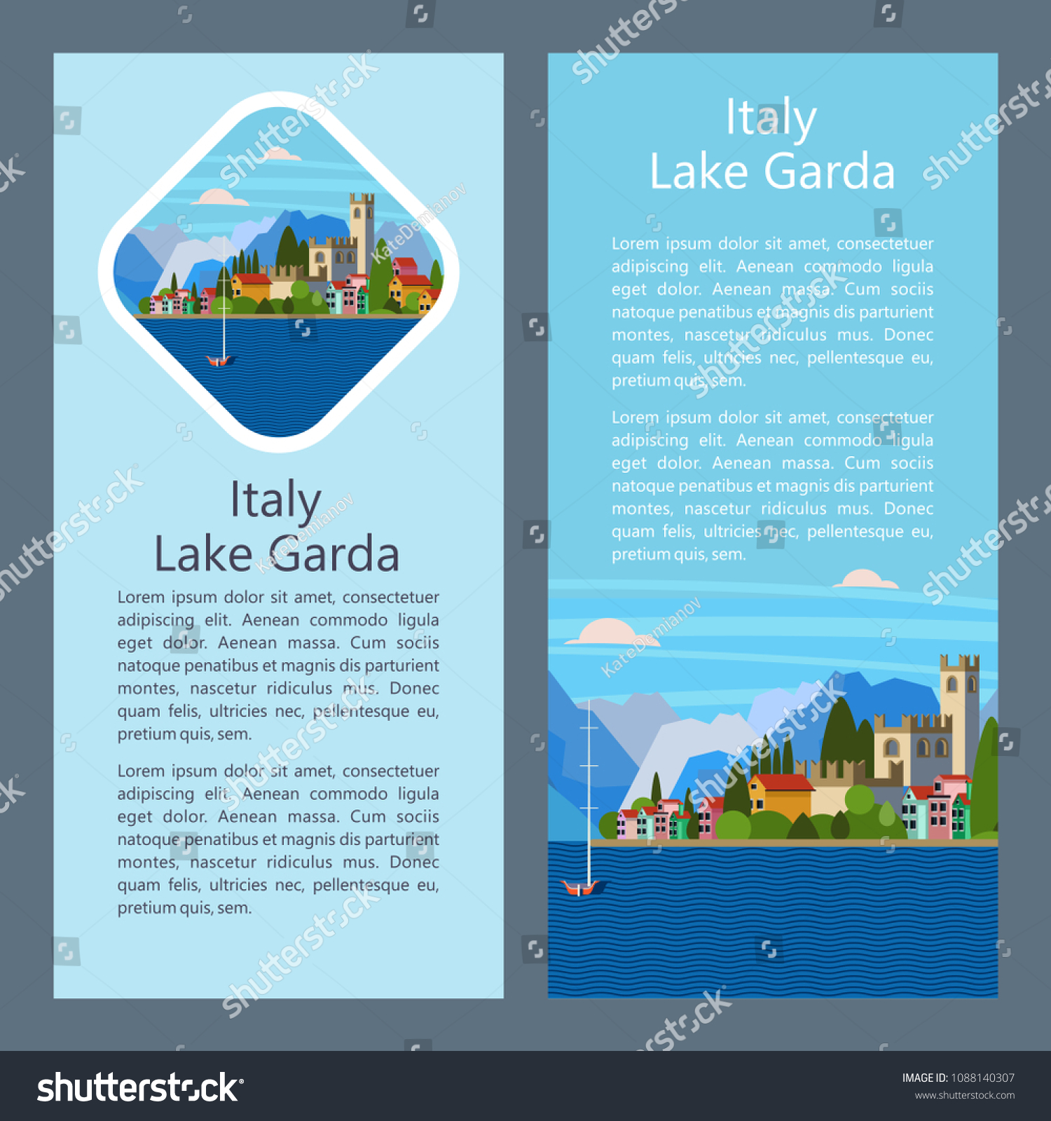 SVG of Italy. Lake Garda. City Salo. Vector illustration. svg