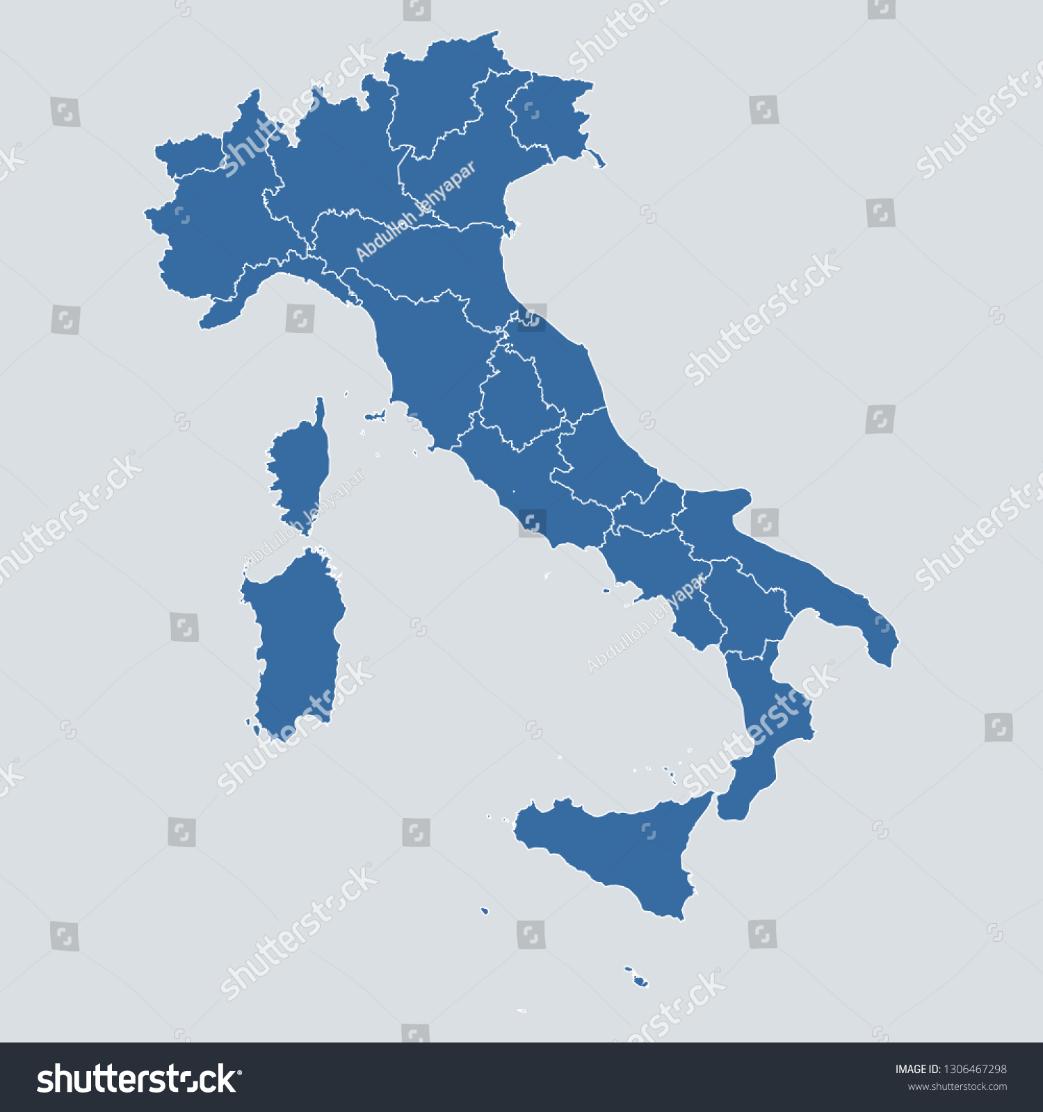 Italy Map On Gray Background Vector Stock Vector (Royalty Free ...