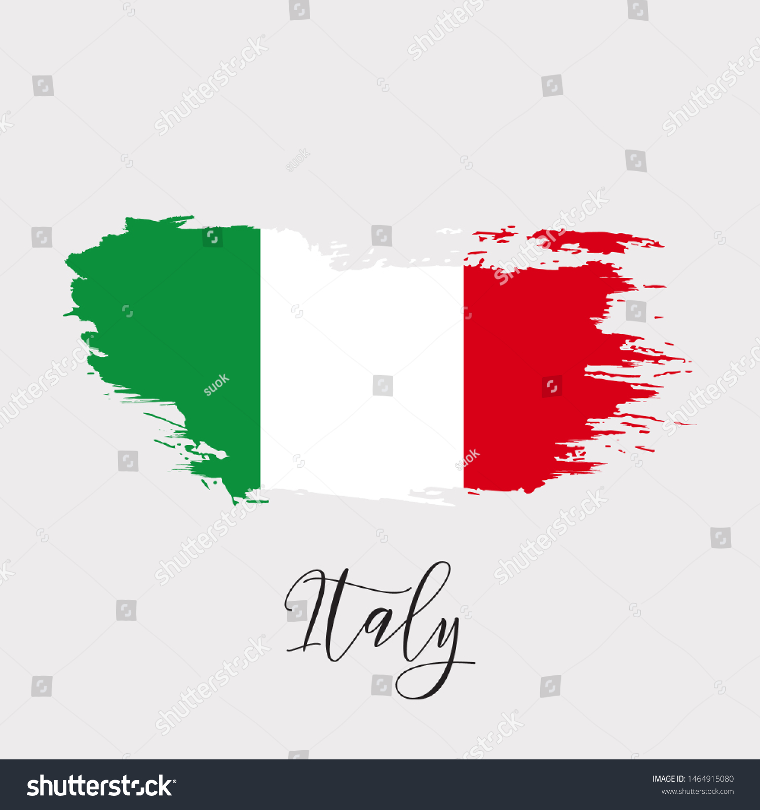 Italy Vector Watercolor National Country Flag Stock Vector (Royalty ...