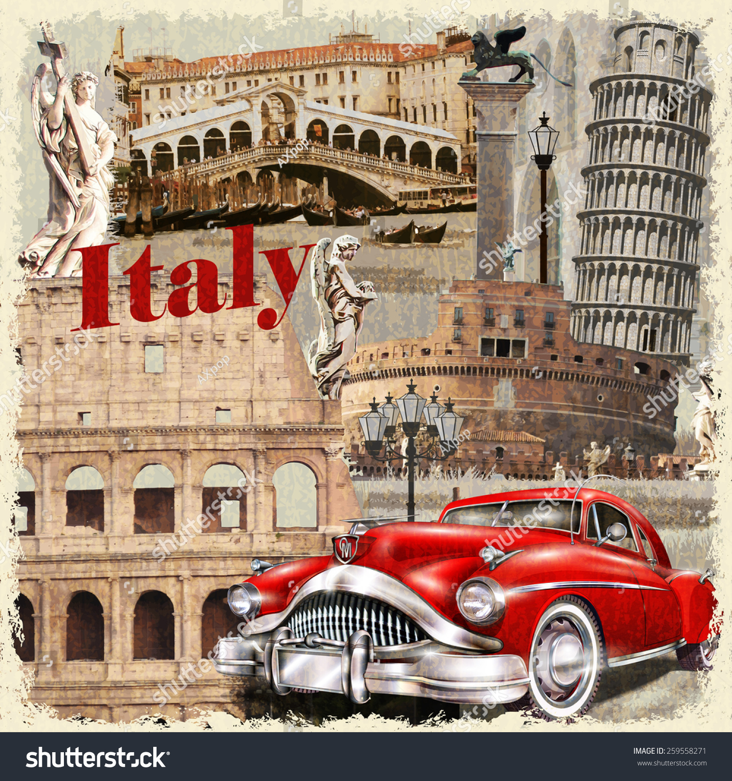 in letter italian z Italy Vector 259558271 Stock Poster Vintage   Shutterstock