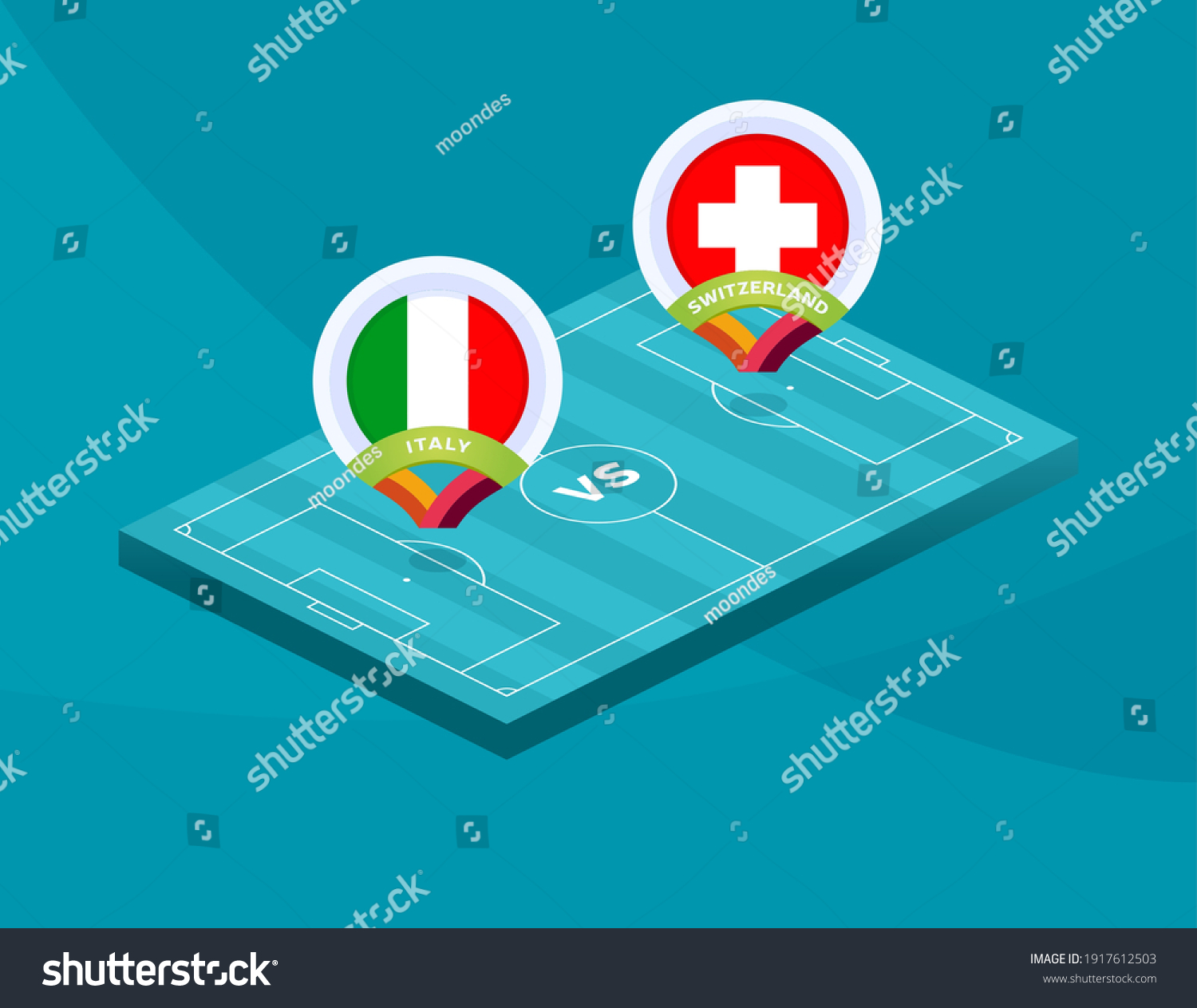 Stock Vector Italy Vs Switzerland Euro Match Football Championship Match Versus Teams Intro Sport 1917612503 