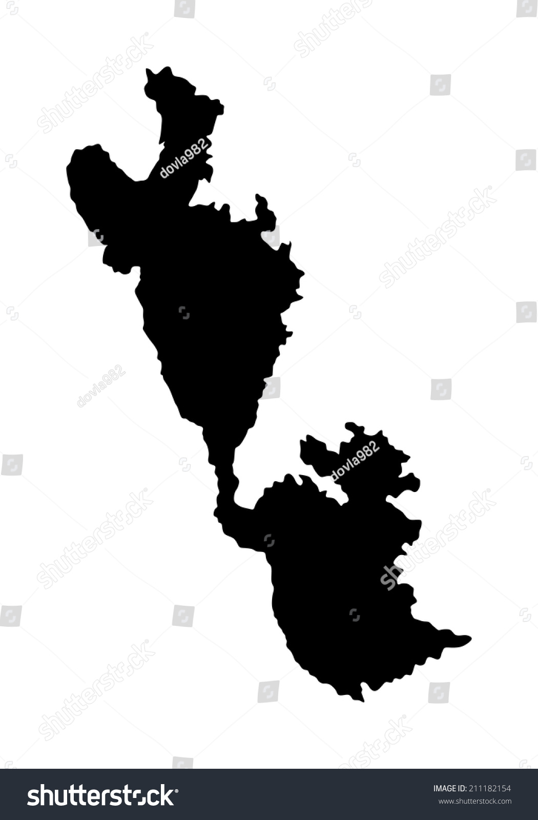 Ithaki Island Greece Vector Map High Stock Vector 211182154 - Shutterstock