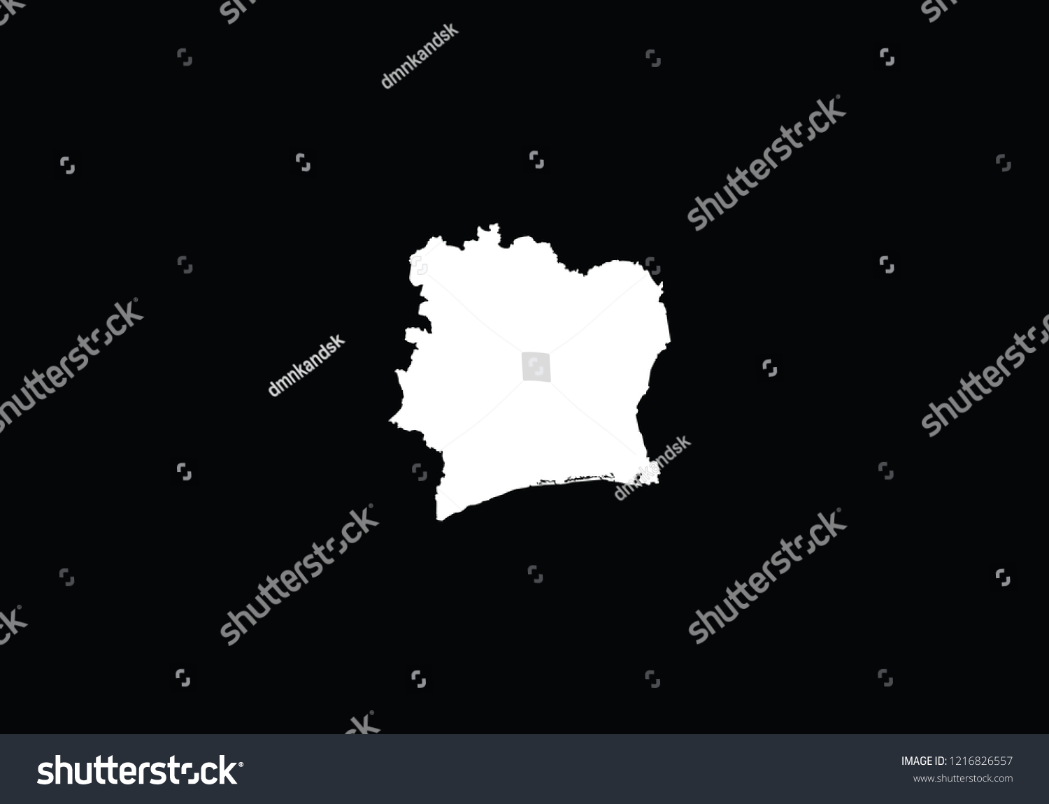 Ivory Coast Outline Map Country Shape Stock Vector (Royalty Free ...