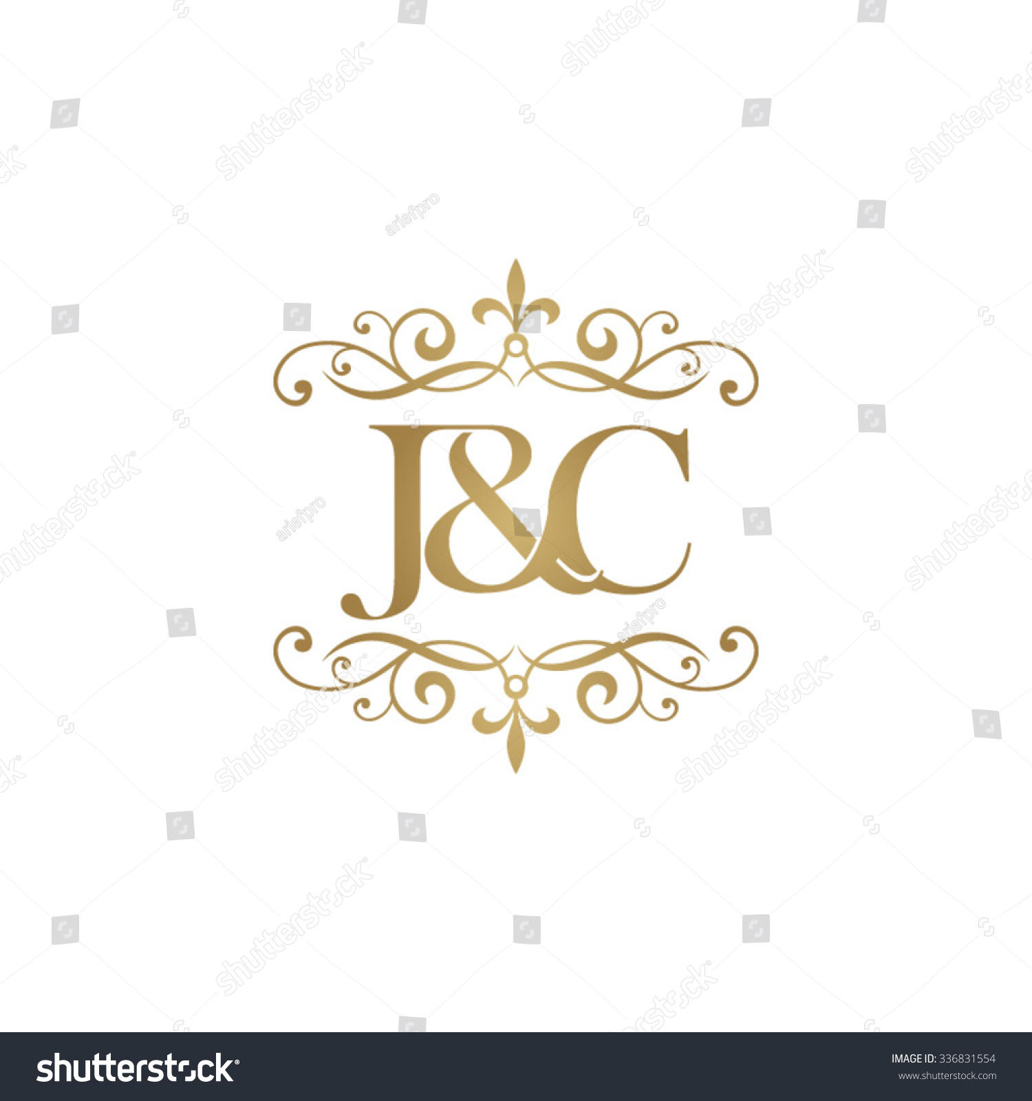 Jc Initial Logo Ornament Ampersand Monogram Stock Vector (Royalty Free ...