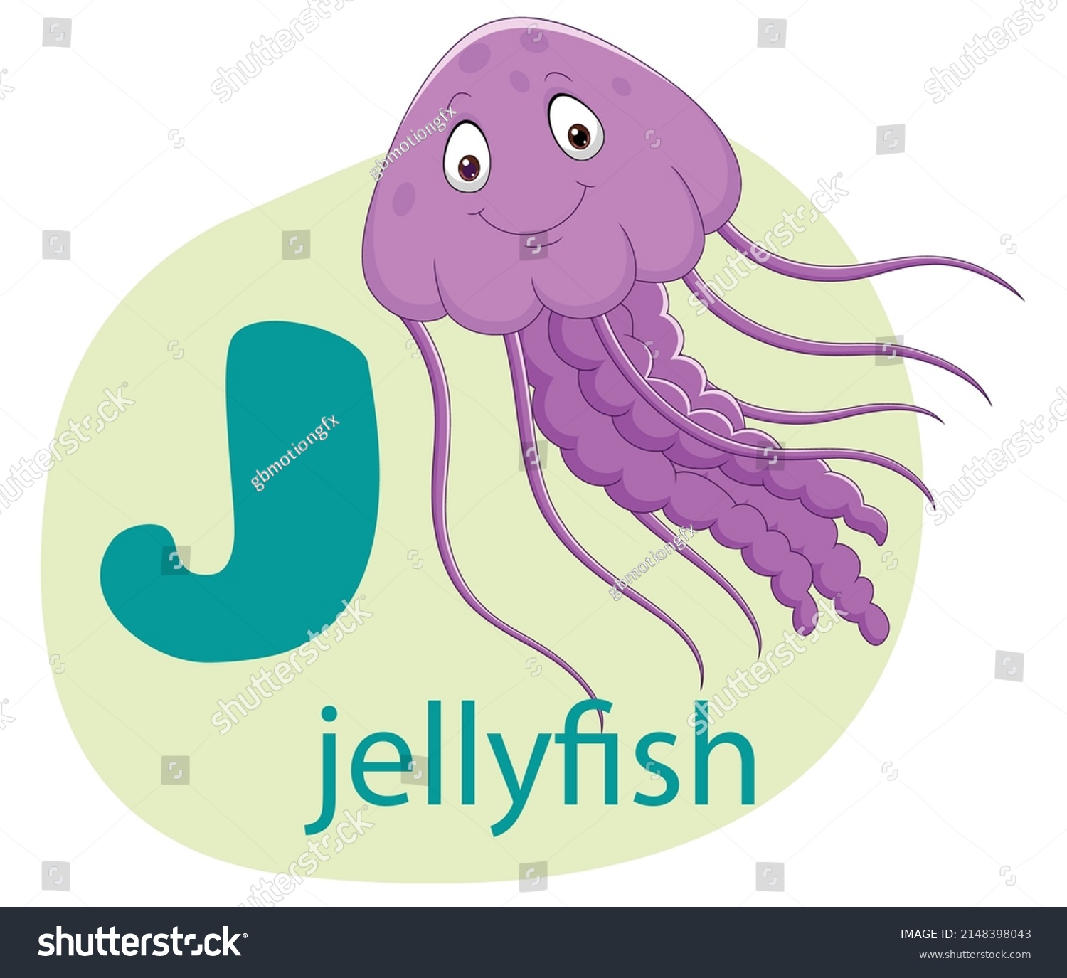 J Jellyfish Alphabet Learning Stock Vector (Royalty Free) 2148398043 ...