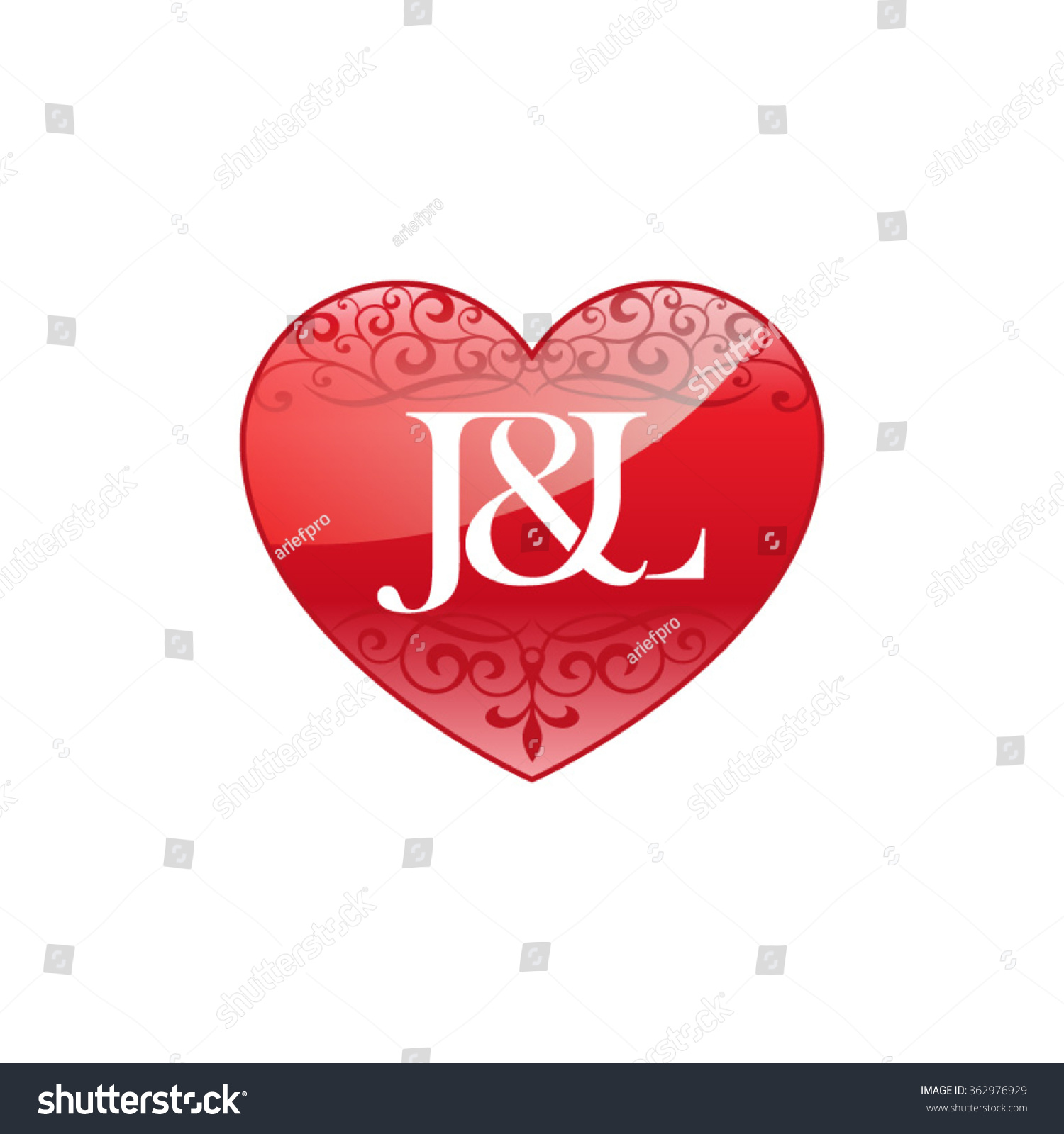 Jl Initial Letter Couple Logo Ornament Stock Vector Royalty Free