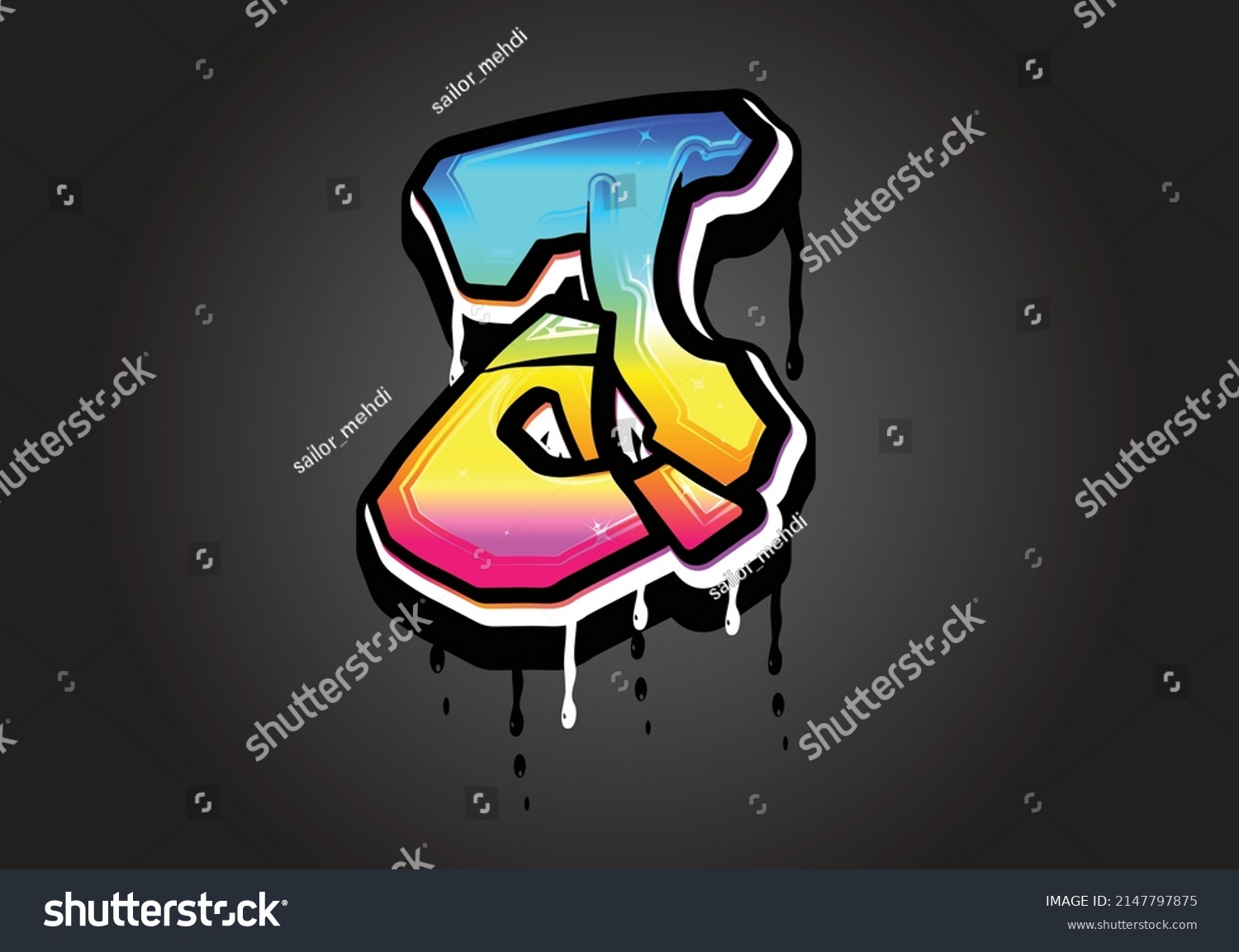 J Letter Graffiti Dripping Alphabet Font Stock Vector (Royalty Free ...