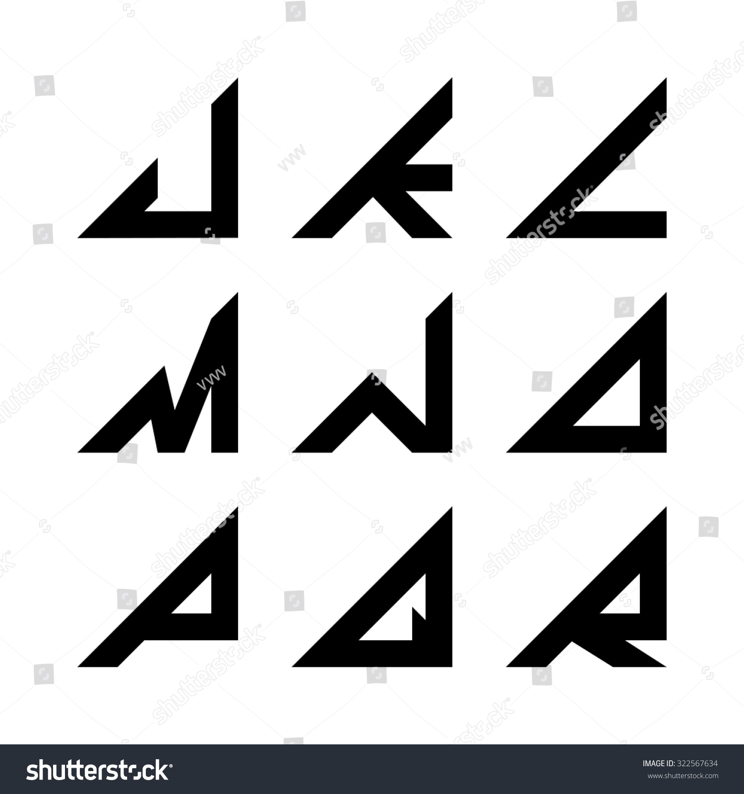 vector letter symbol Vector Font Stock Letters Jr Triangle Shapes Alphabet