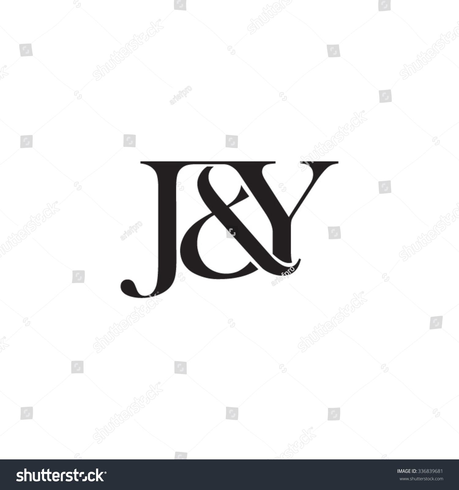 Jy Initial Logo Ampersand Monogram Logo Stock Vector Royalty Free