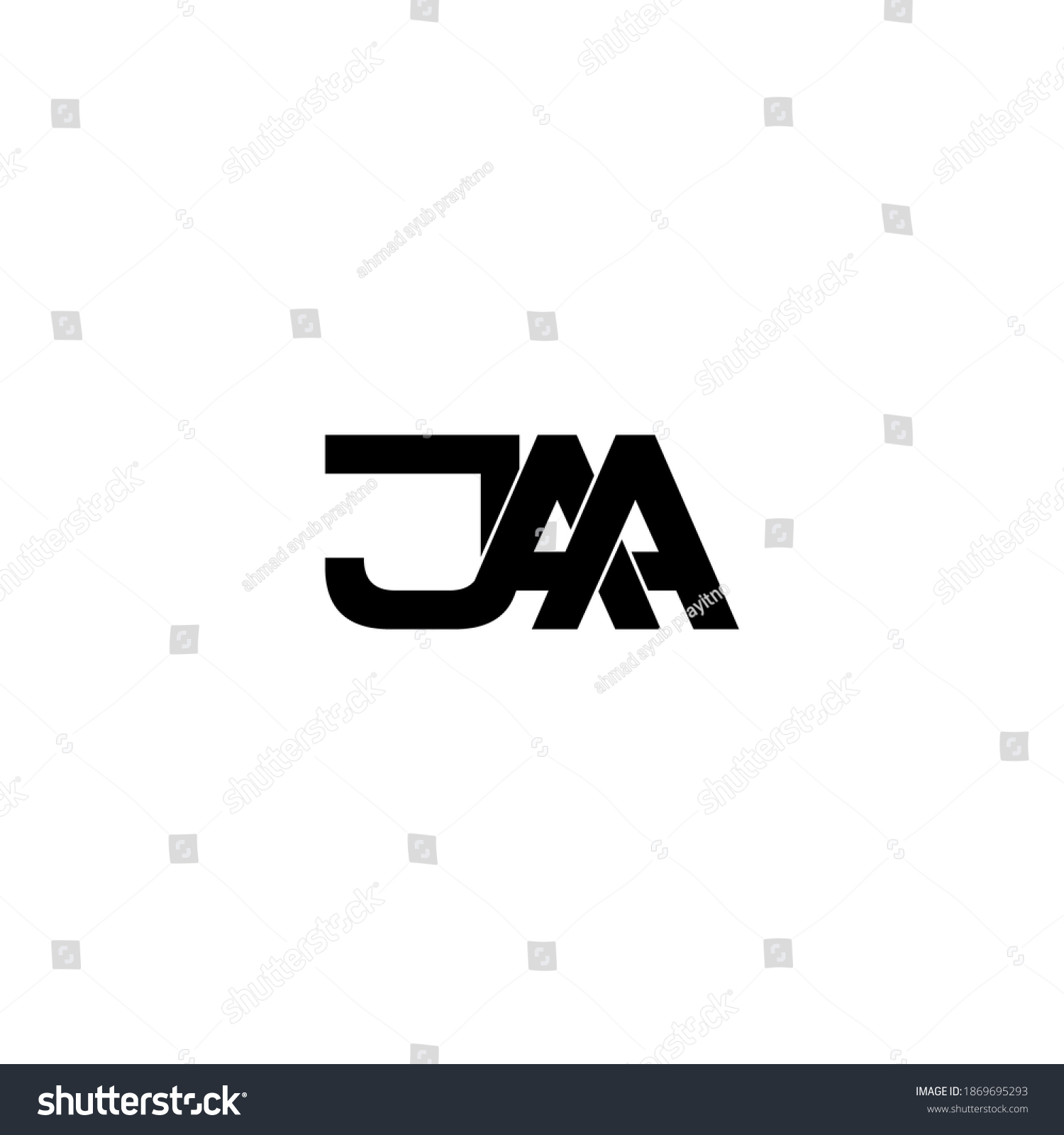 Jaa Letter Original Monogram Logo Design Stock Vector Royalty Free