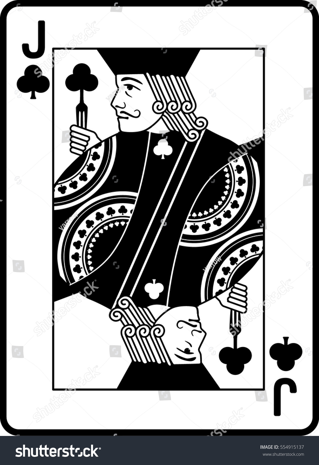 Jack Clubs Playing Card Stock Vector (Royalty Free) 554915137 ...