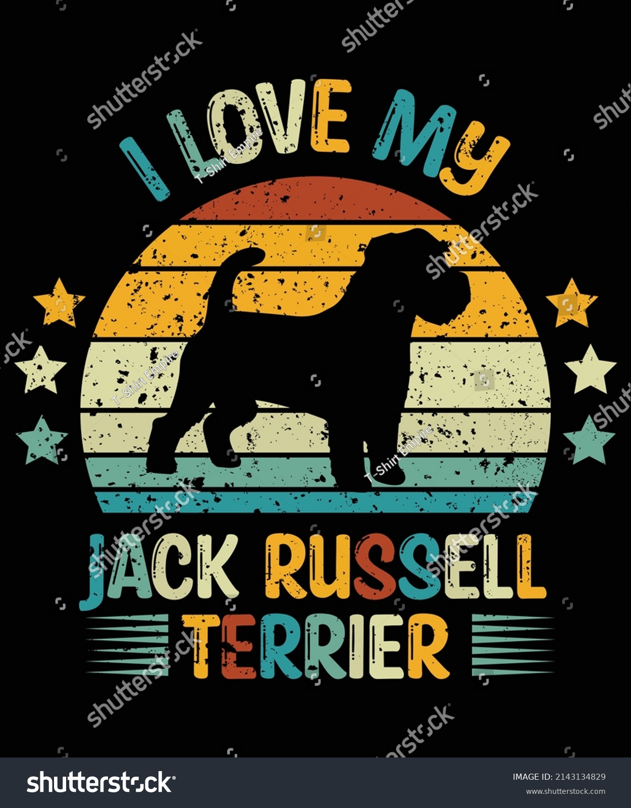 SVG of Jack Russell silhouette vintage and retro t-shirt design svg