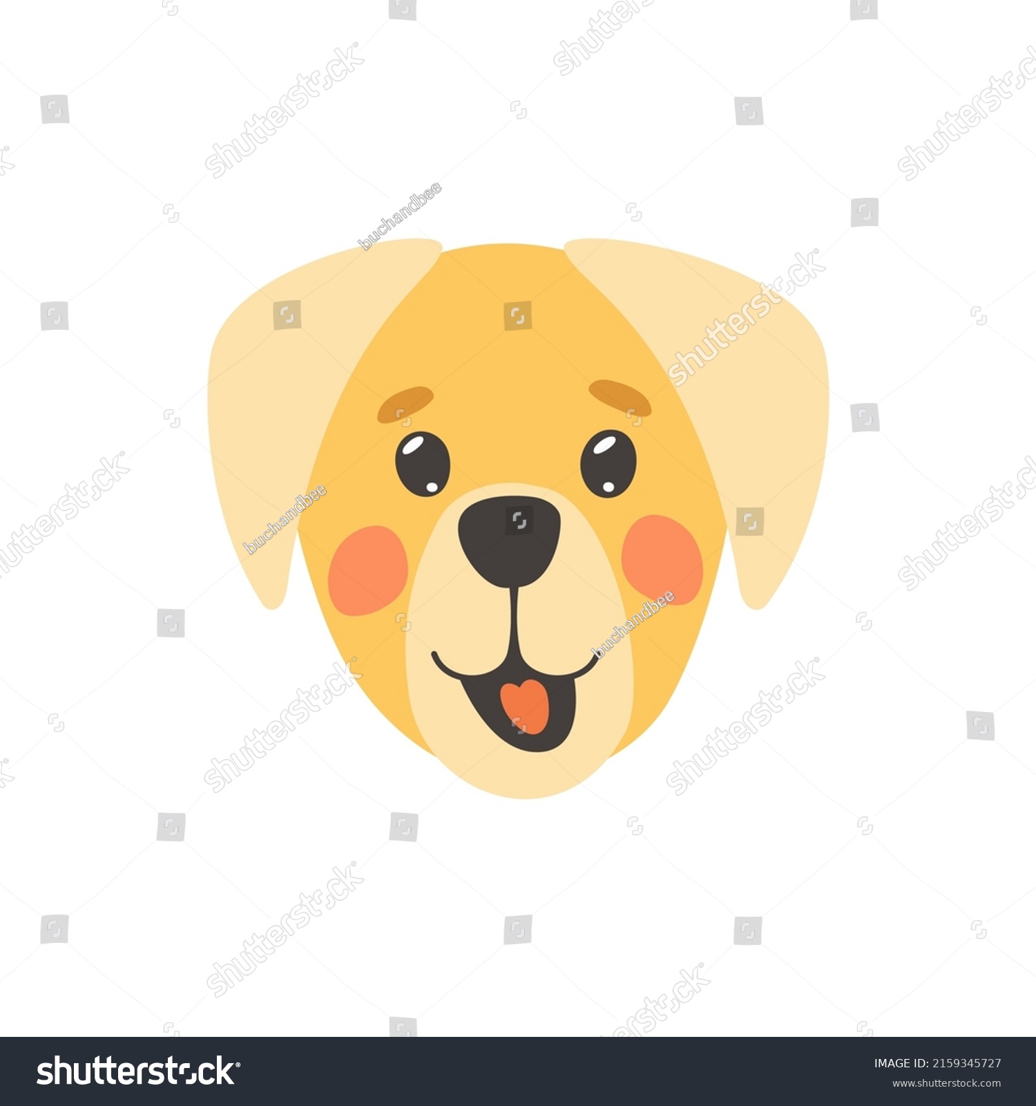 SVG of Jackabee puppy face isolated cut animal portrait, flat cartoon design. Vector comic lurcher dog, jack russel terrier brown crossbreed friendly pet. Childish dog emoji emoticon, adorable companion svg
