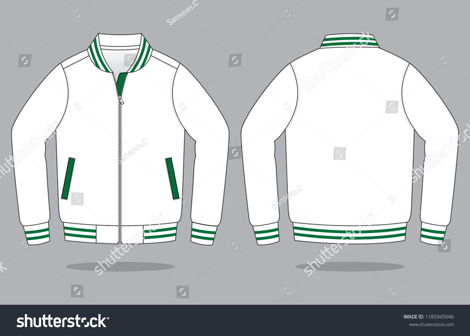 white warm up jacket