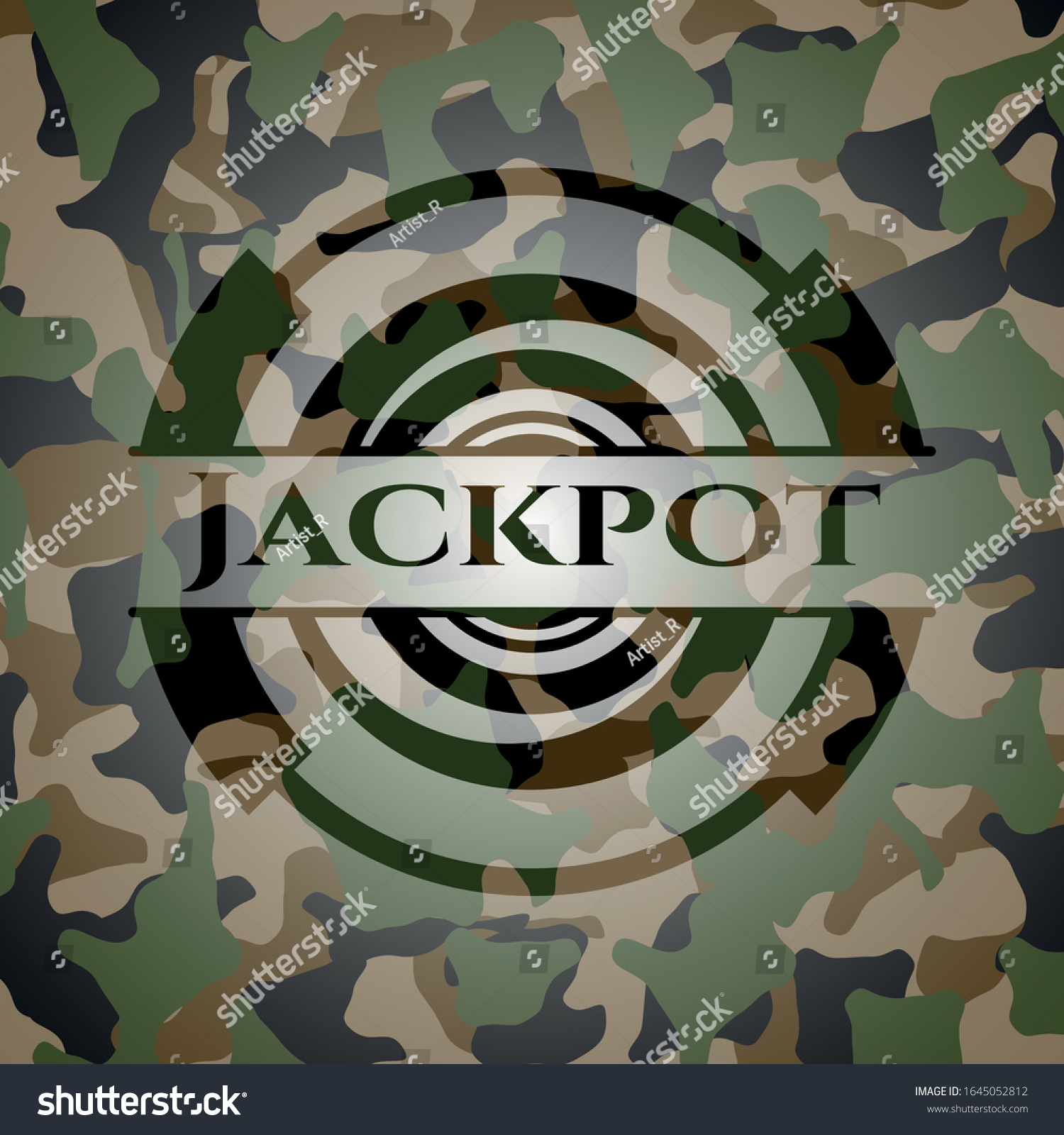 Jackpot On Camo Pattern Vector Illustration Stock Vector (Royalty Free ...