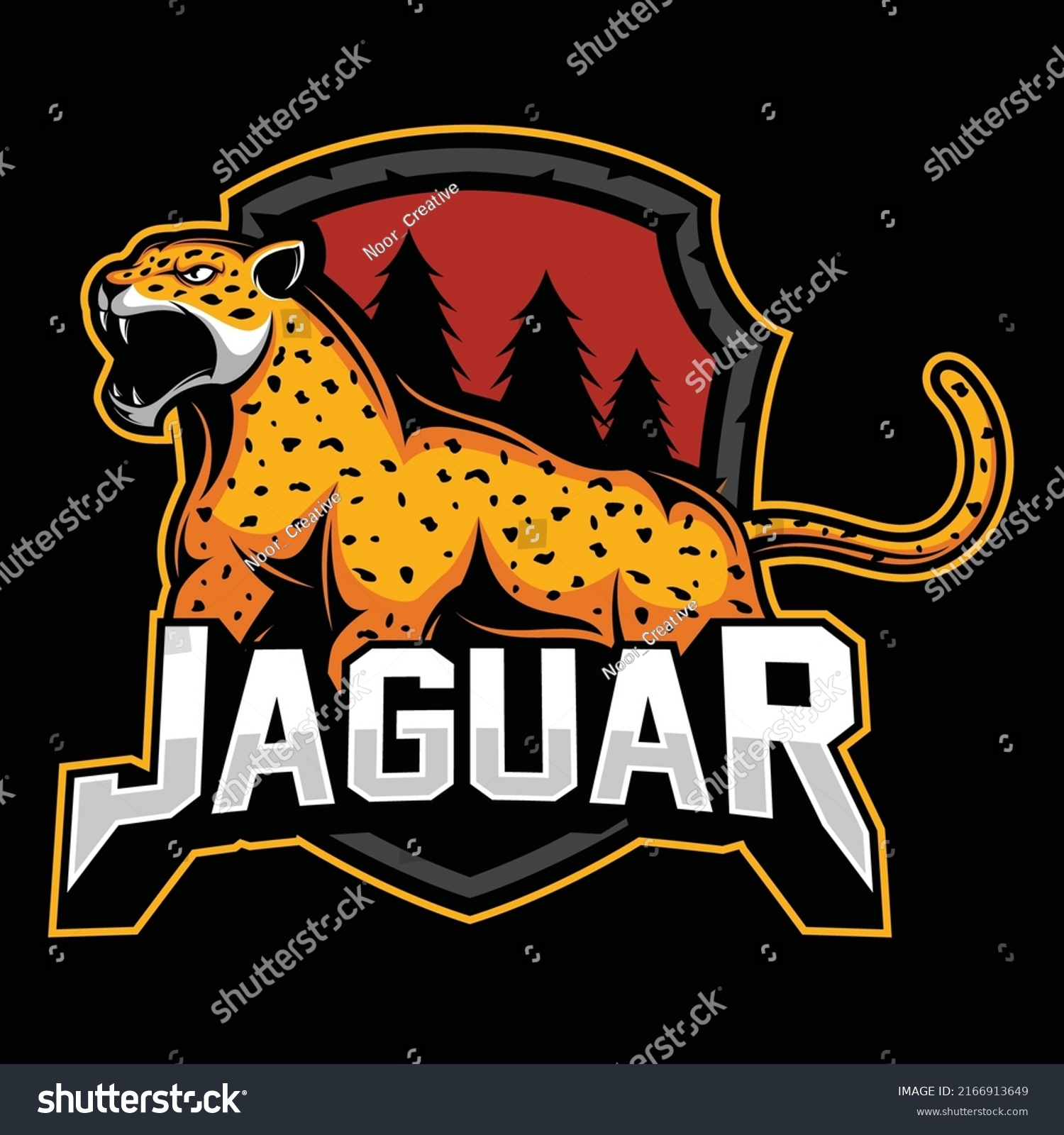 Jaguar Amazing Logo Red Eye Cheetah Stock Vector (Royalty Free ...