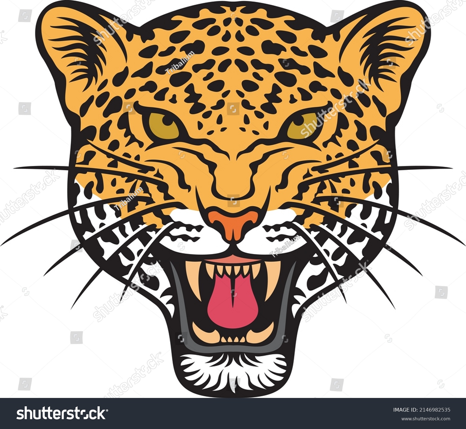 Jaguar Face Animal Head Color Vector Stock Vector (Royalty Free ...