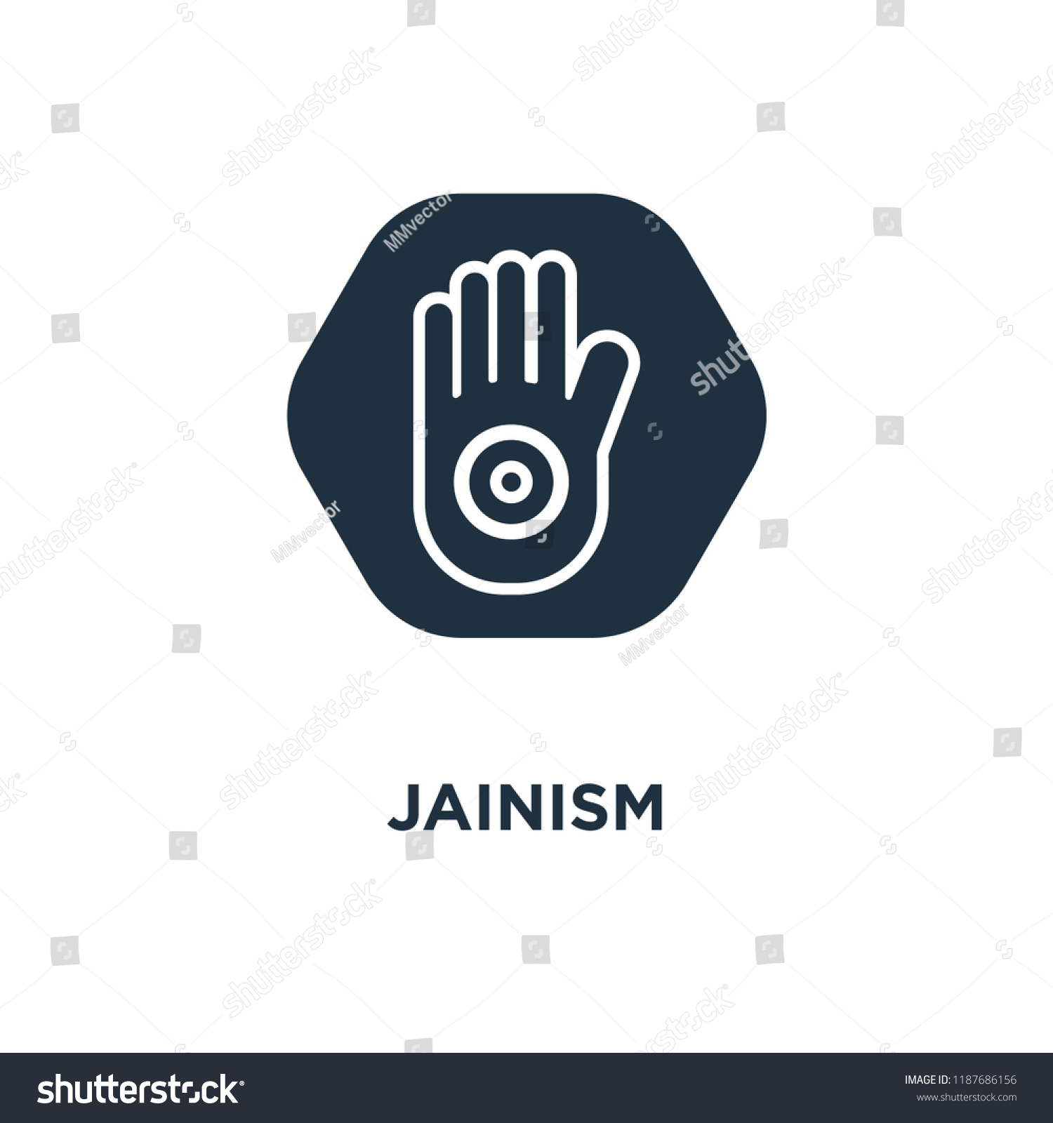 Jainism Icon Black Filled Vector Illustration Stock Vector (Royalty ...