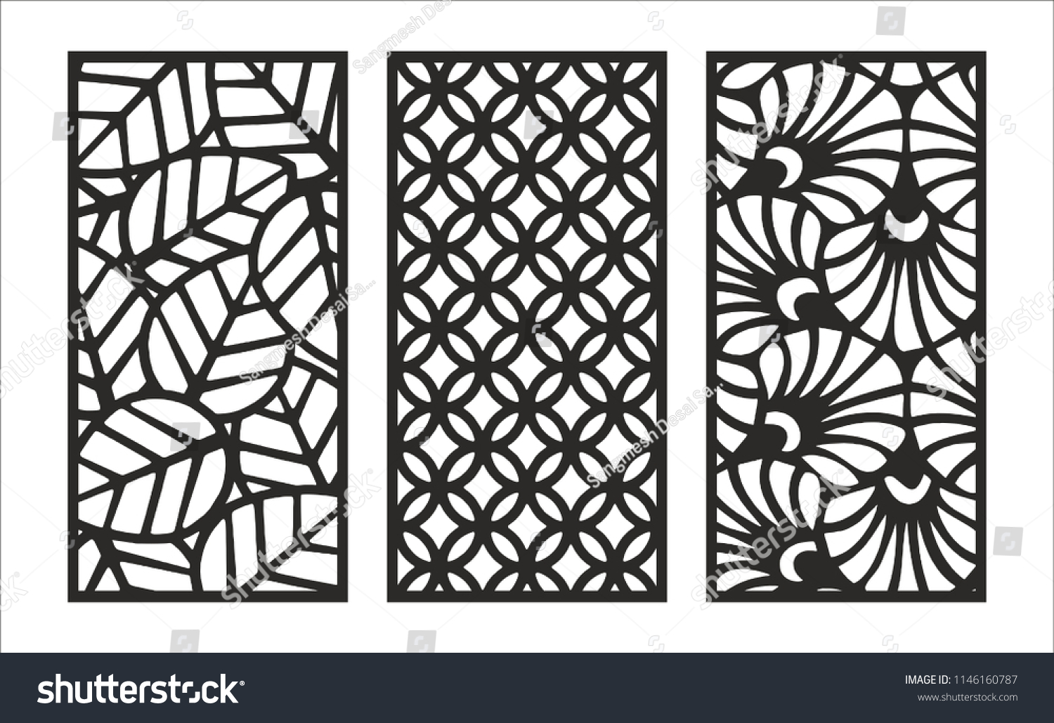 Jali Design Graphic Plywood Partition Foam Stock Vector