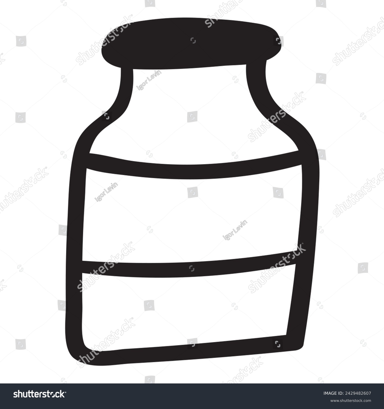 recommend clip art: Jam jar. Outline isolated icon. Vector illustration on white background.