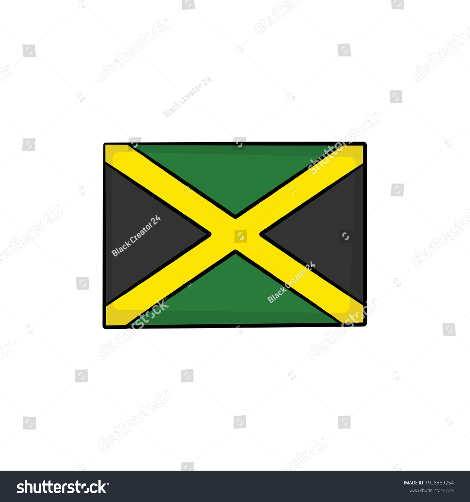 Jamaica Flag Drawing Style Isolated Vector Stock Vector (Royalty Free