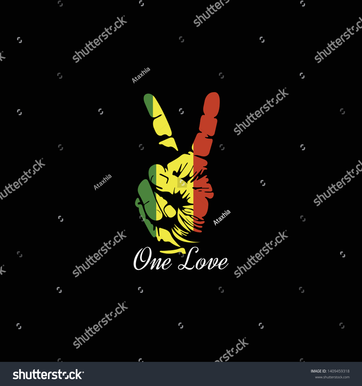 Download Jamaica One Love Graphic Tee Shirt Stock Vector Royalty Free 1409459318