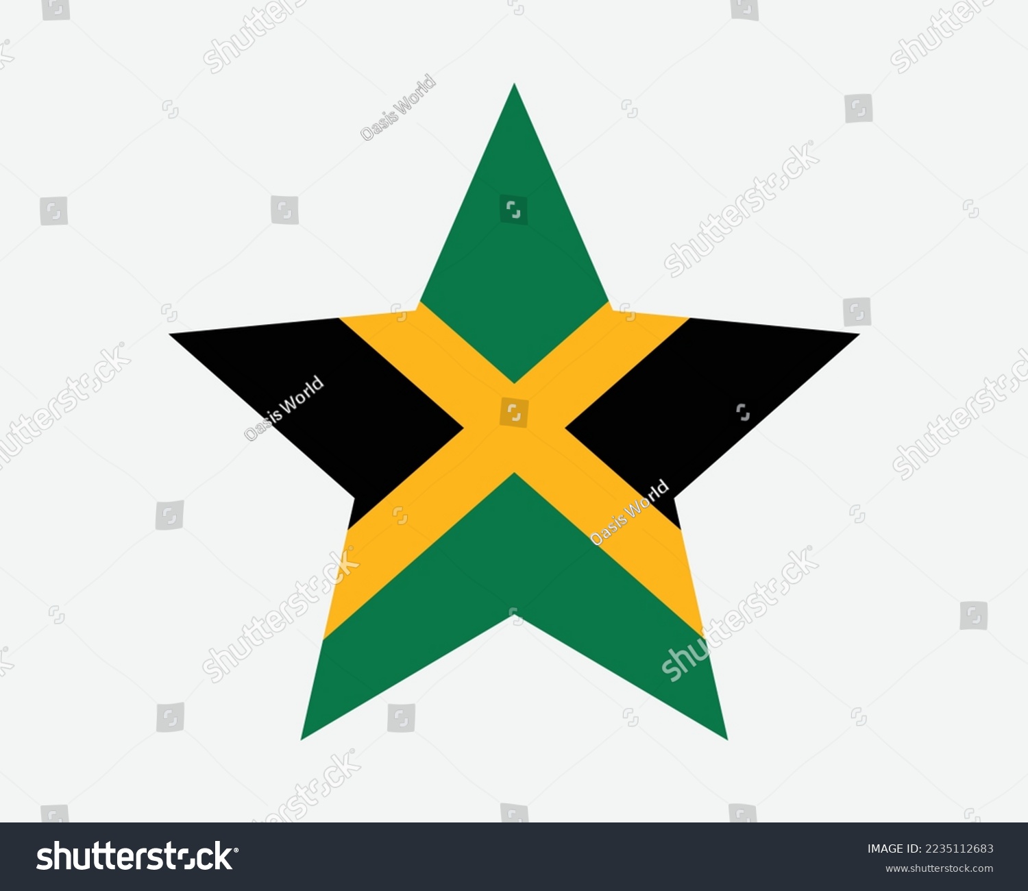 SVG of Jamaica Star Flag. Jamaican Star Shape Flag. Country National Banner Icon Symbol Vector Flat Artwork Graphic Illustration svg