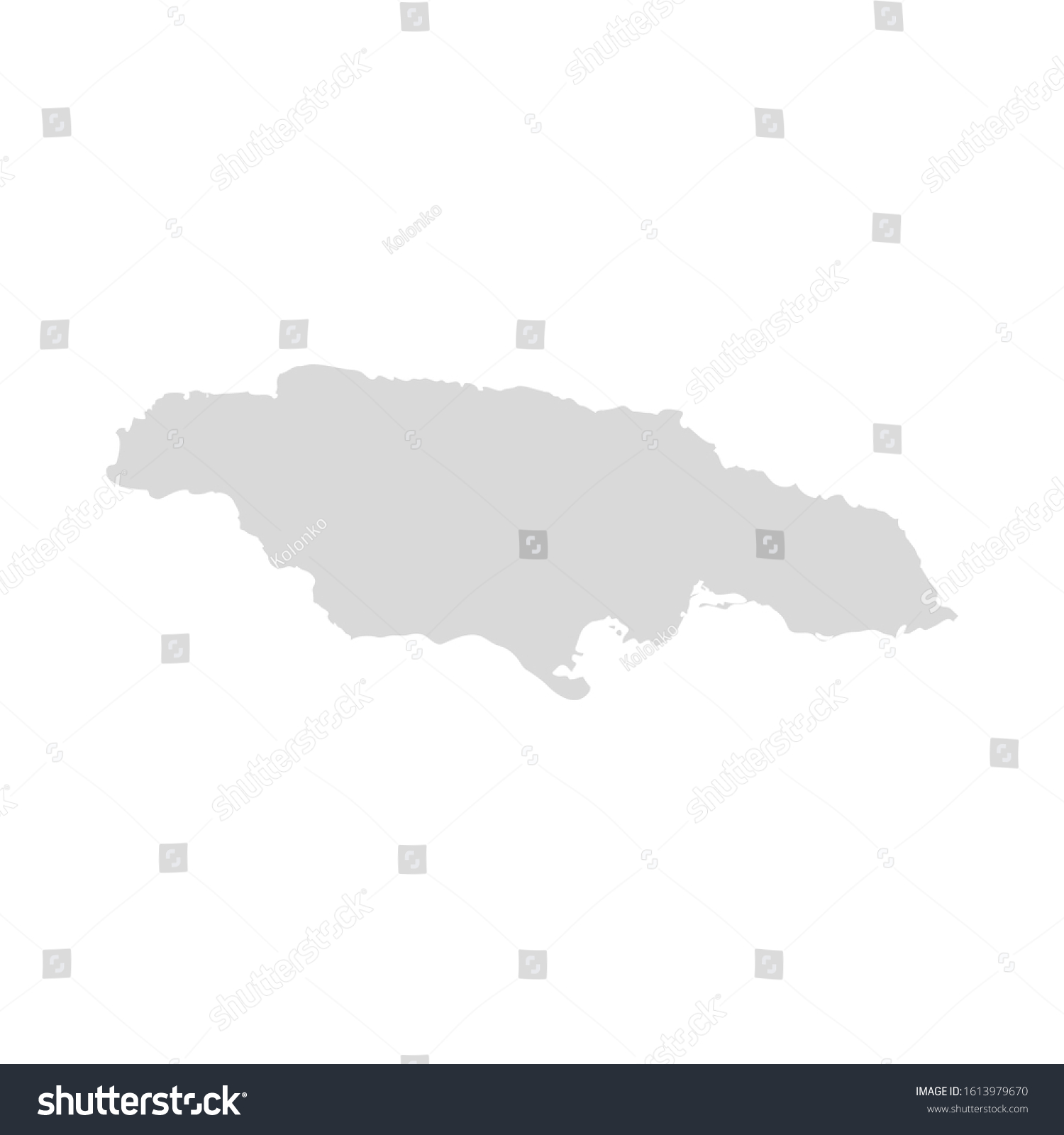 Jamaica Vector Map Island Jamaican Country Stock Vector (Royalty Free) 1613979670