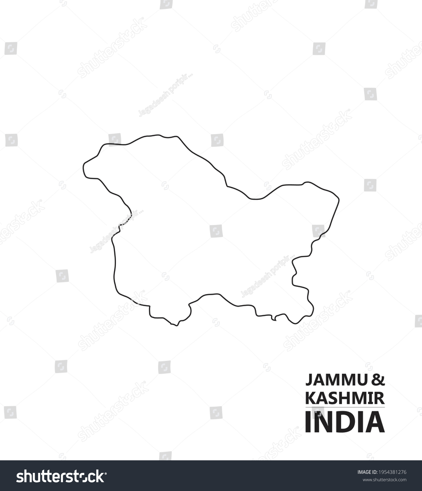 Jammu Kashmir Vector Mp Withh White Stock Vector (Royalty Free ...