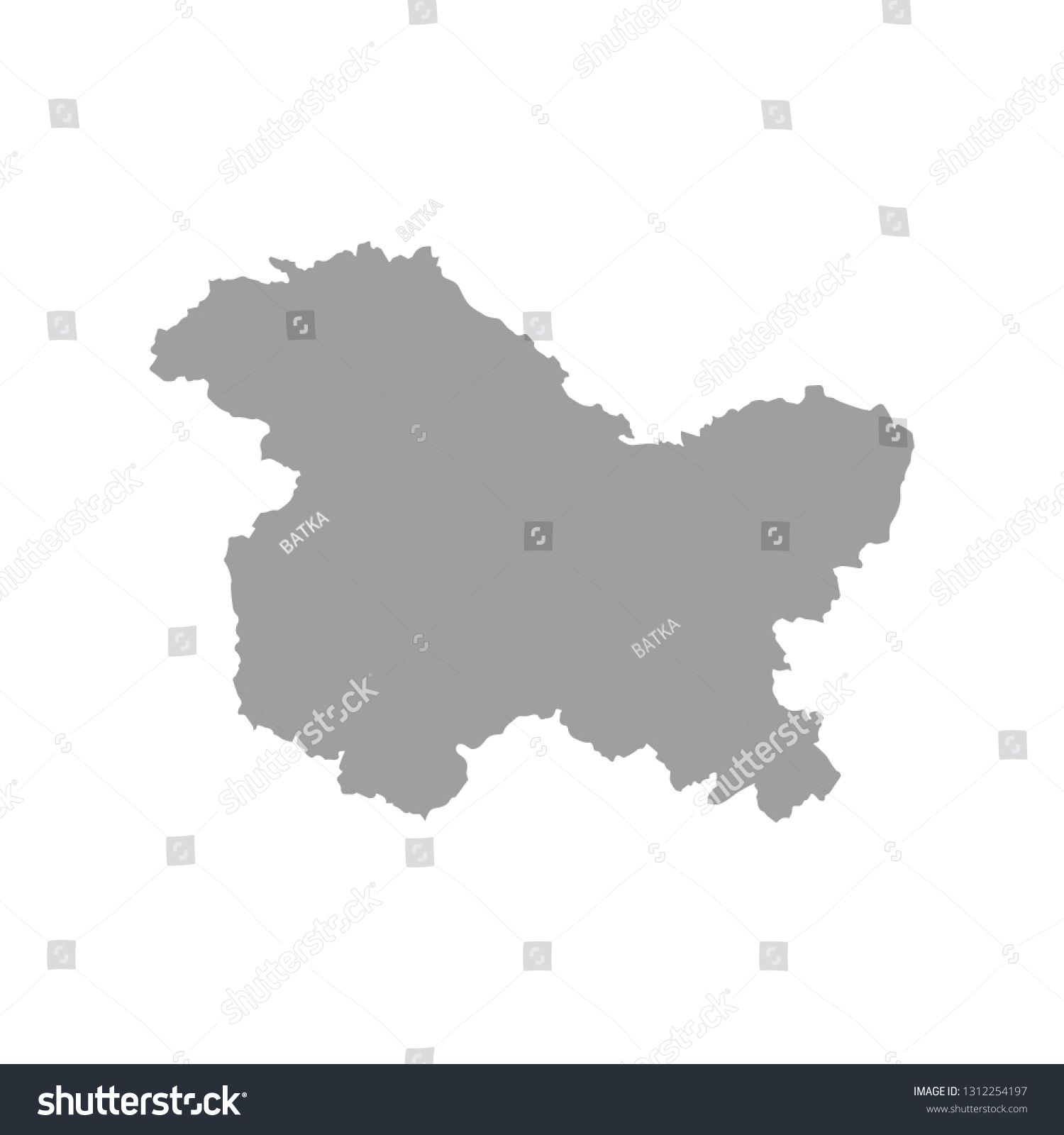 Jamu Kashmir India Vector Map Isolated Stock Vector (Royalty Free ...