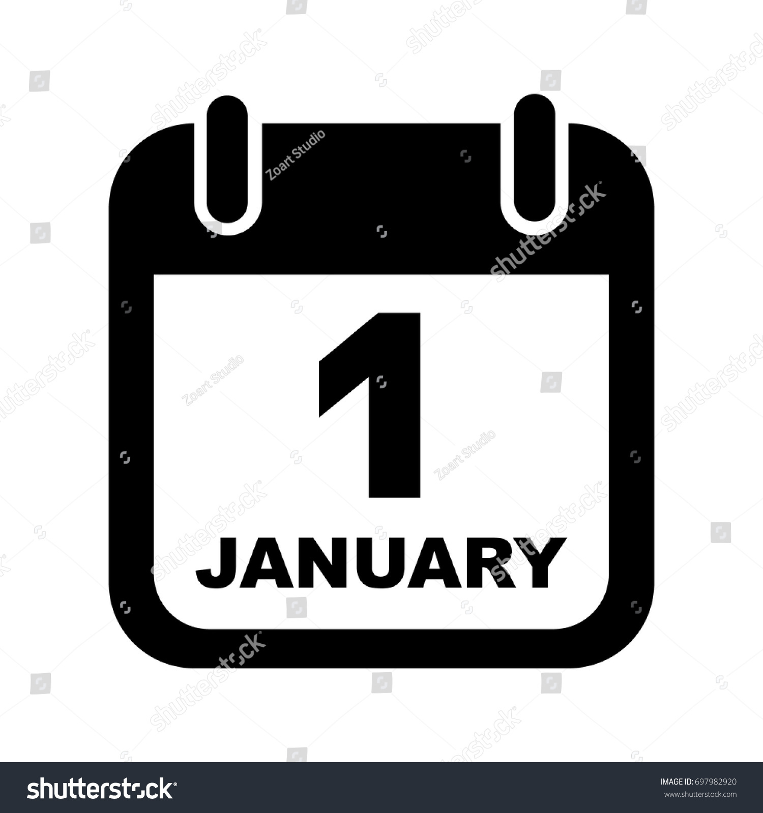 January 1calendar Icon No Background Stock Vector 697982920 - Shutterstock
