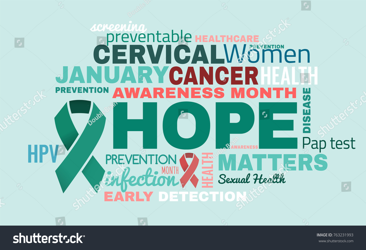 January Cervical Cancer Awareness Month Healthcare Stock Vector