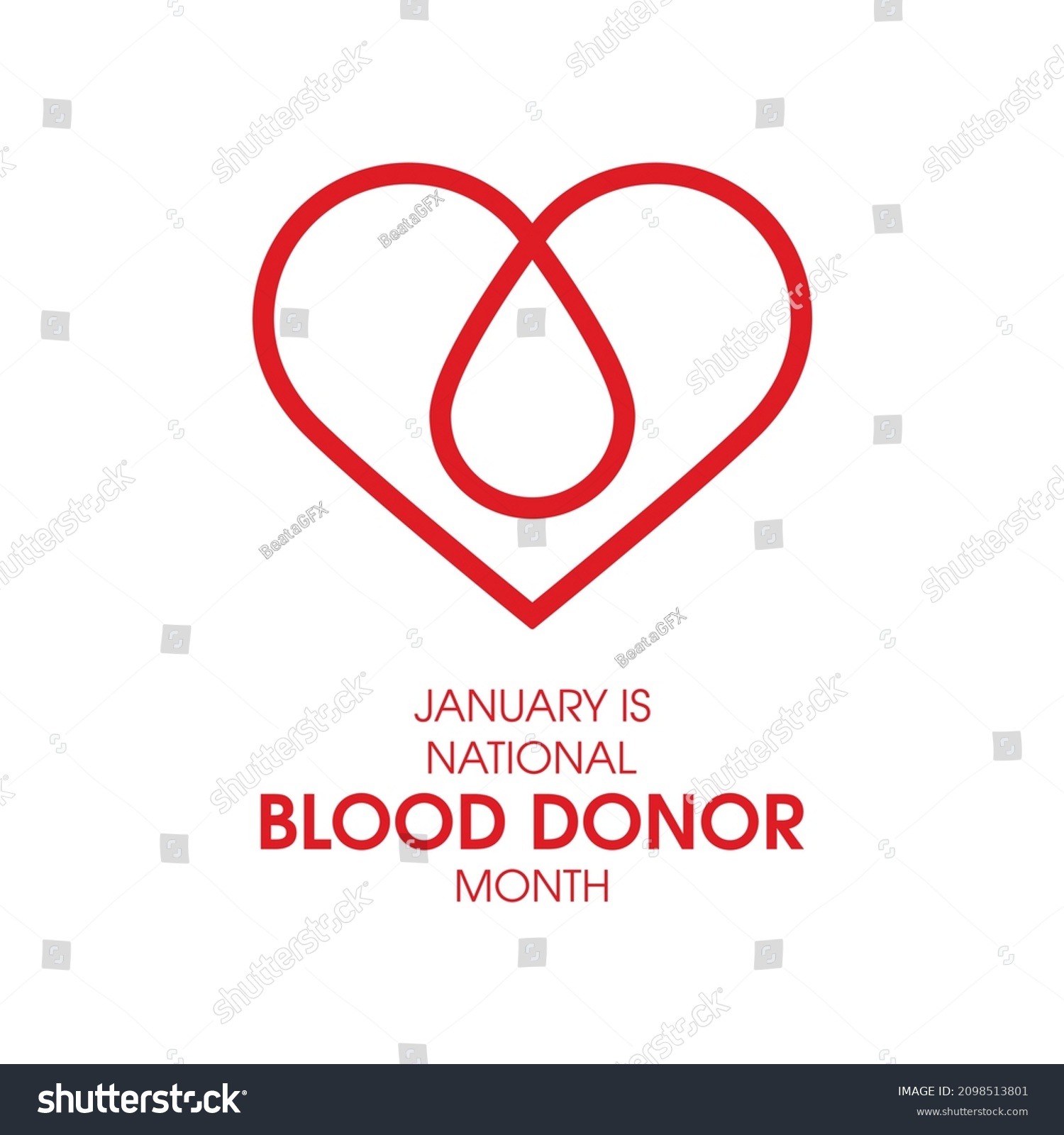 January National Blood Donor Month Vector Stock Vector (Royalty Free ...