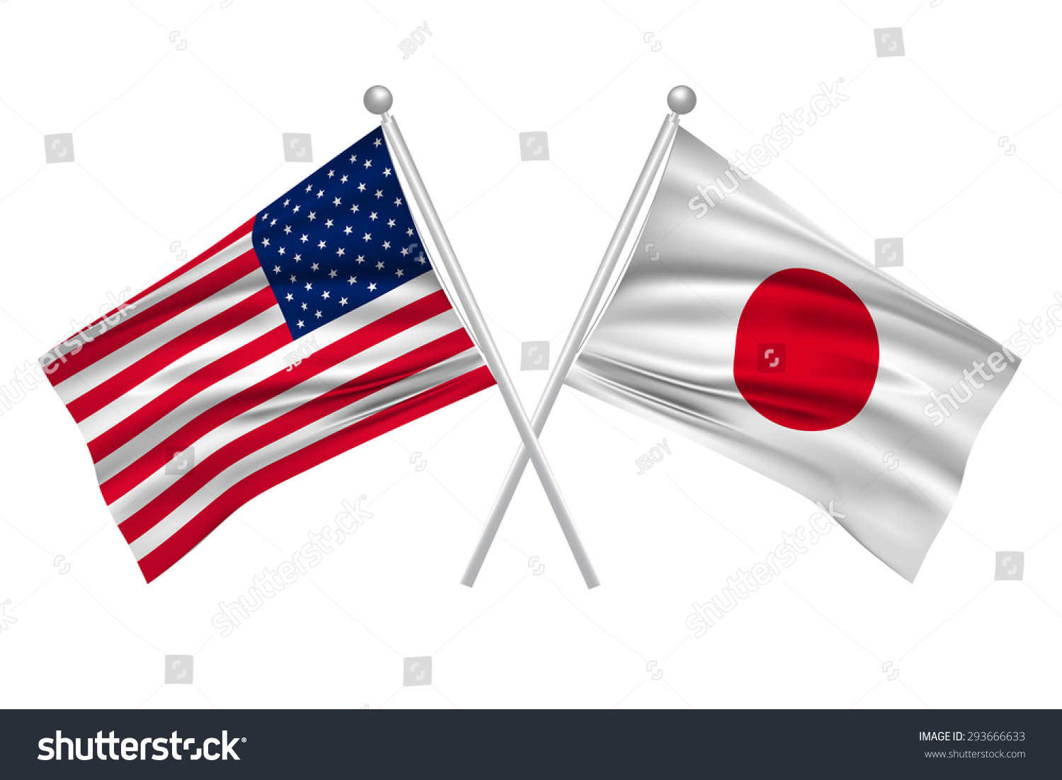 Japan American Flag Stock Vector Illustration 293666633 : Shutterstock