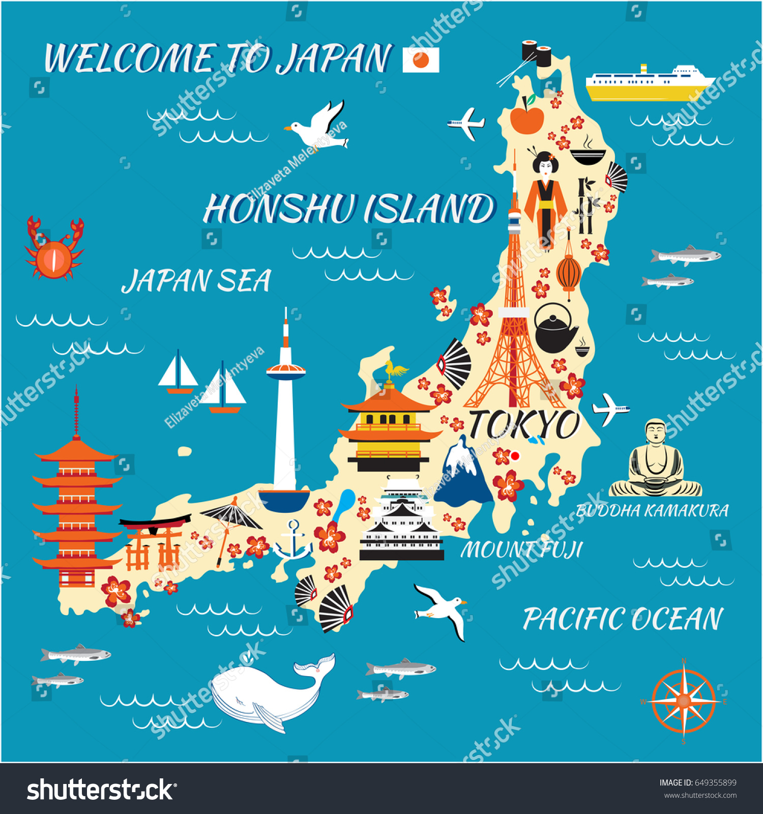 Cartoon Map Of Japan