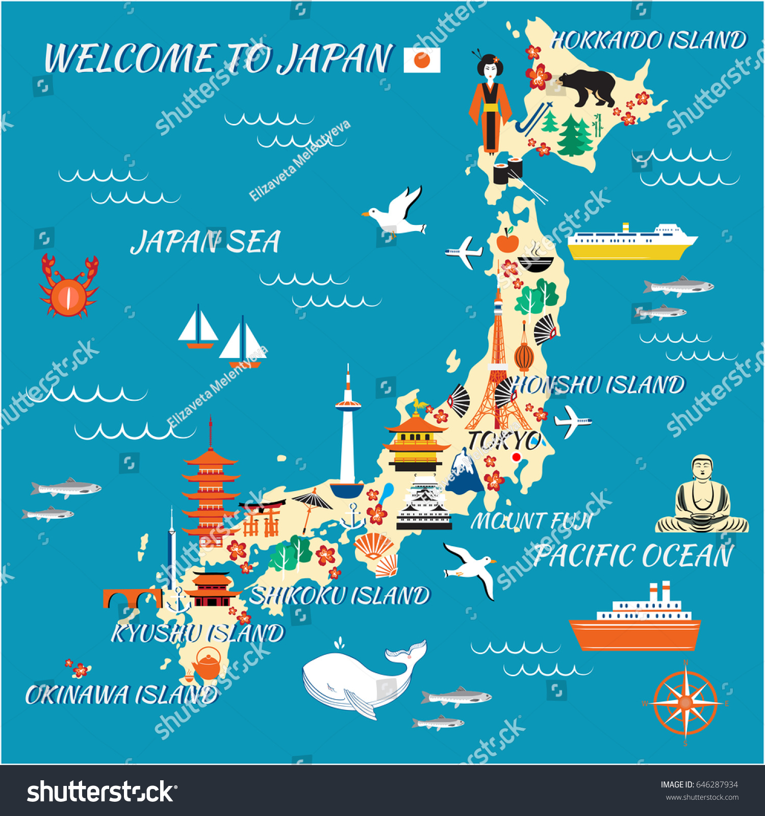 Japan_map_shinto Images, Stock Photos & Vectors | Shutterstock