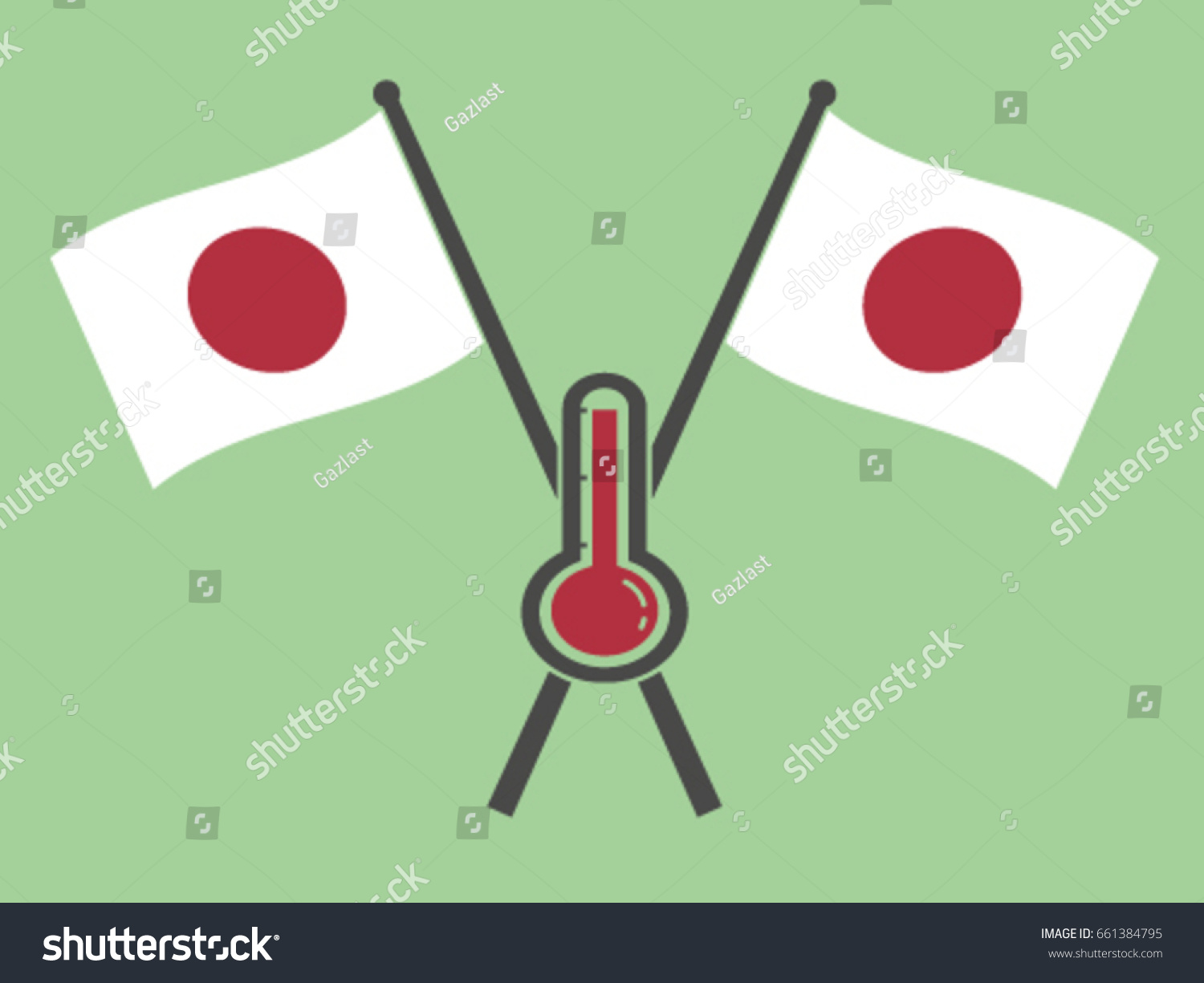 Japan Emblem Hot Temperature Stock Vector Royalty Free 661384795