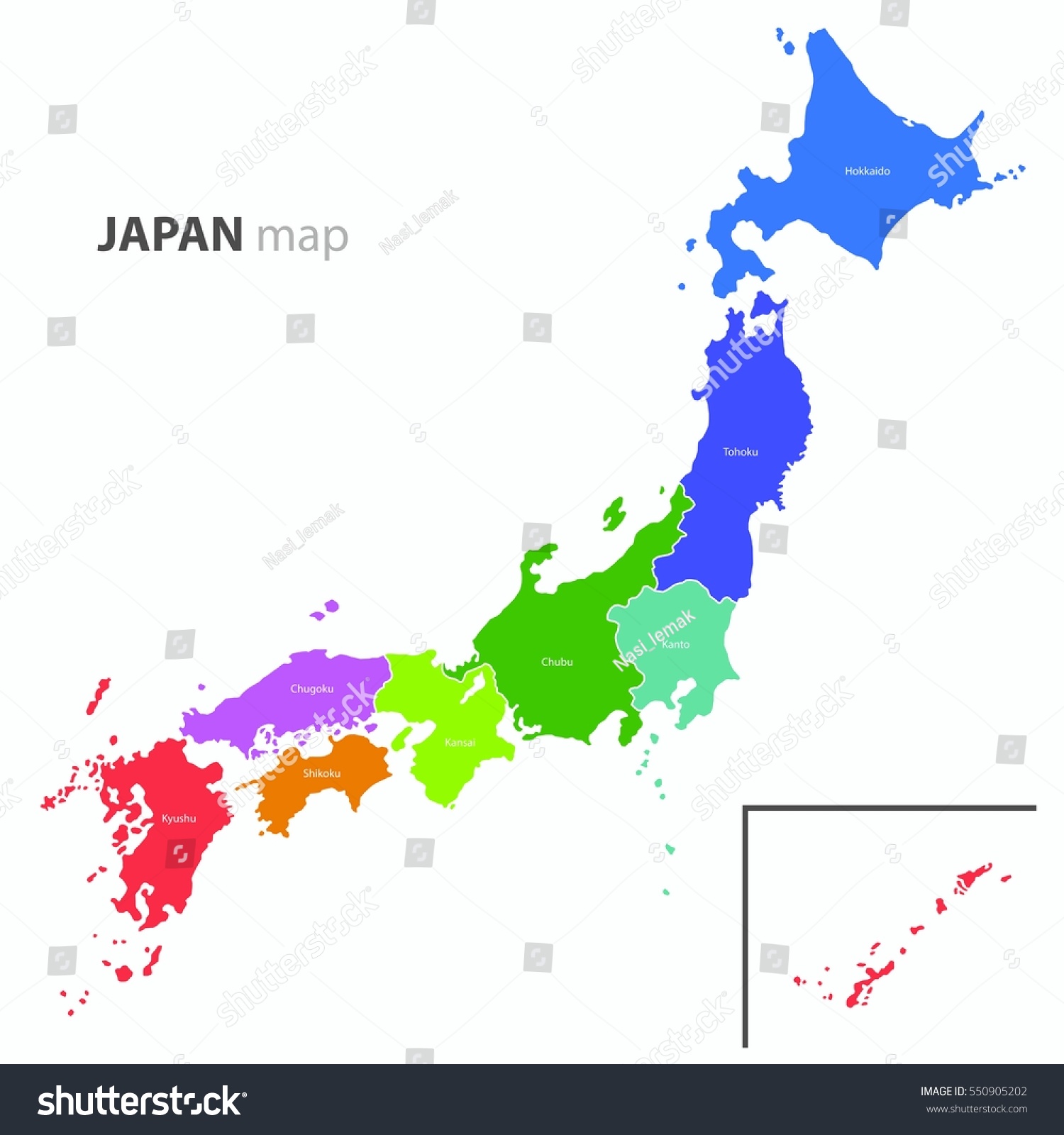 Japan Map Country Outline Vector Stock Vector (Royalty Free) 550905202