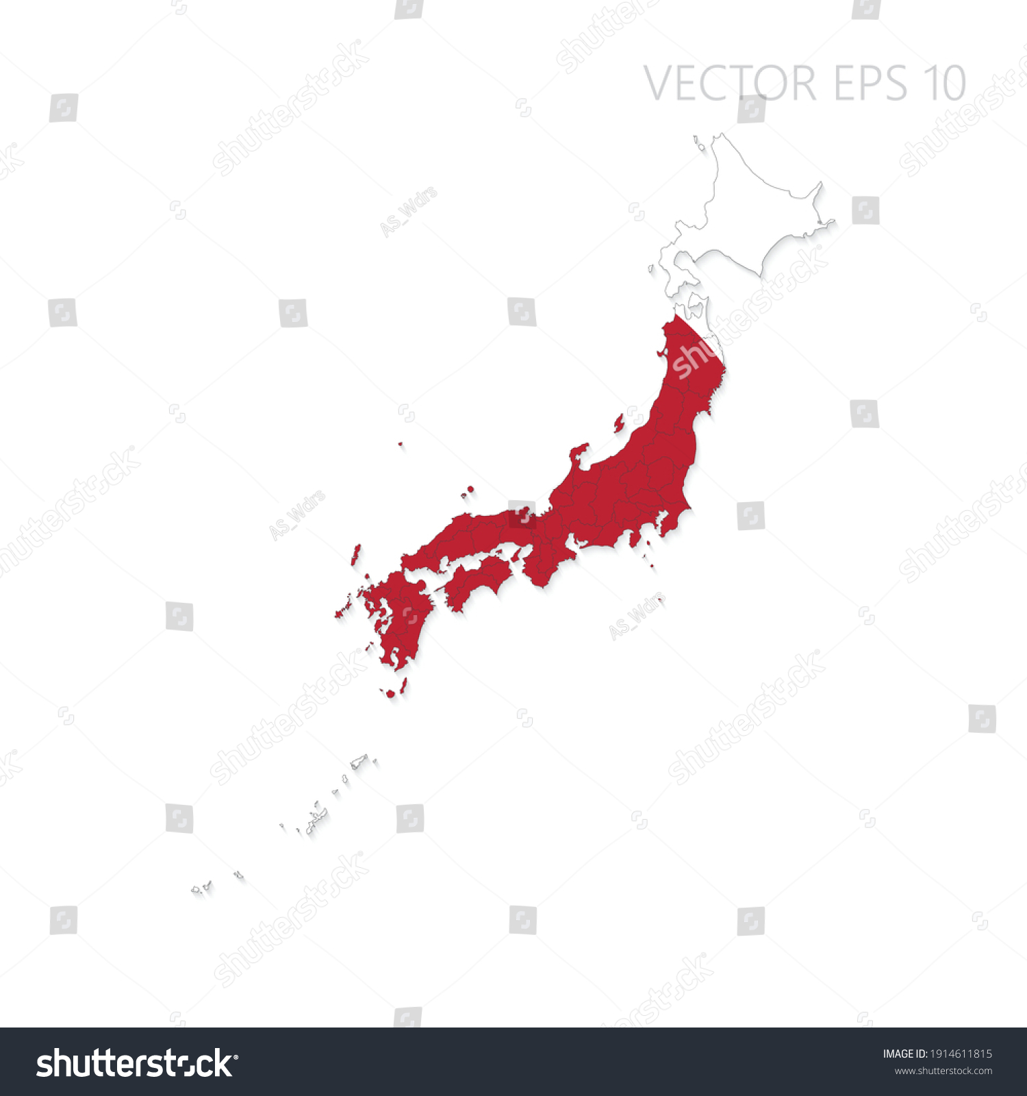 Japan map and flag Images, Stock Photos & Vectors | Shutterstock